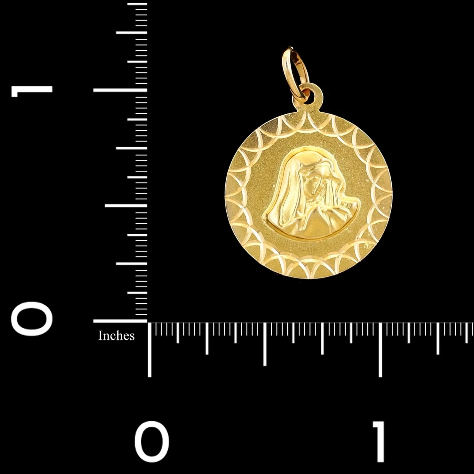 18K Yellow Gold Estate Virgin Mary Madonna Medal - Image 3