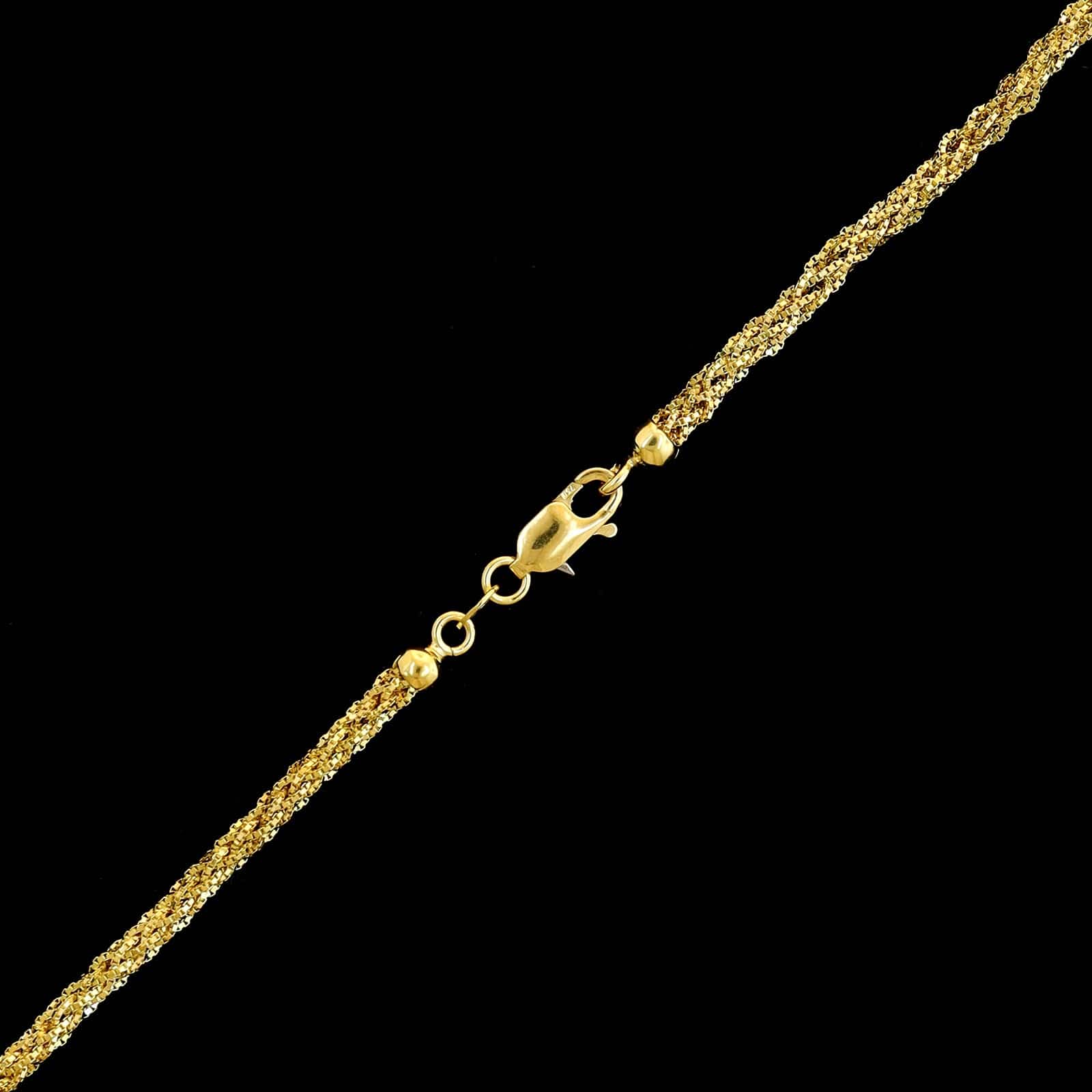 18K Yellow Gold Estate Woven Box Chain - Image 2
