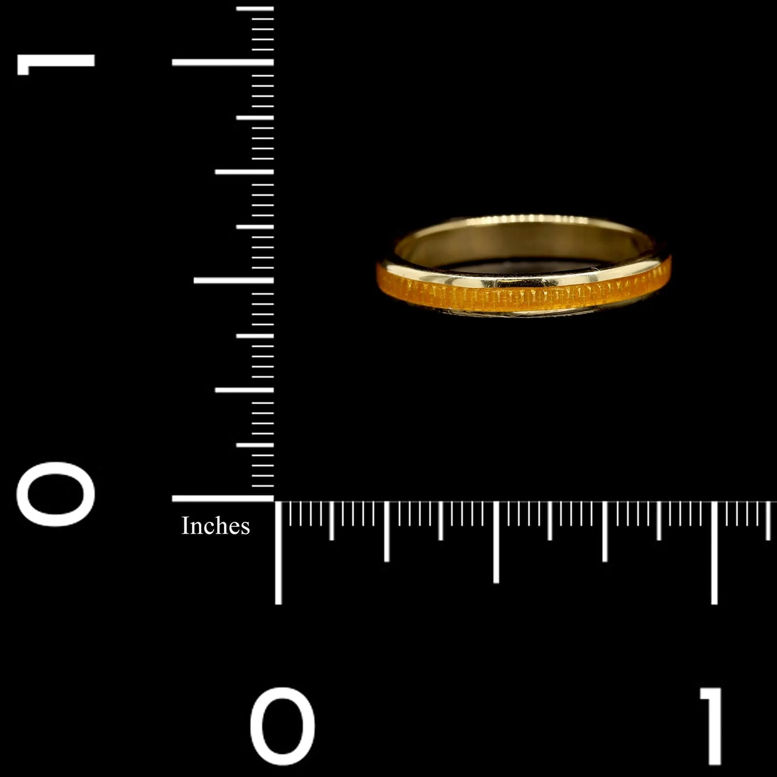 18K Yellow Gold Estate Yellow Enamel Stackable Band - Image 4
