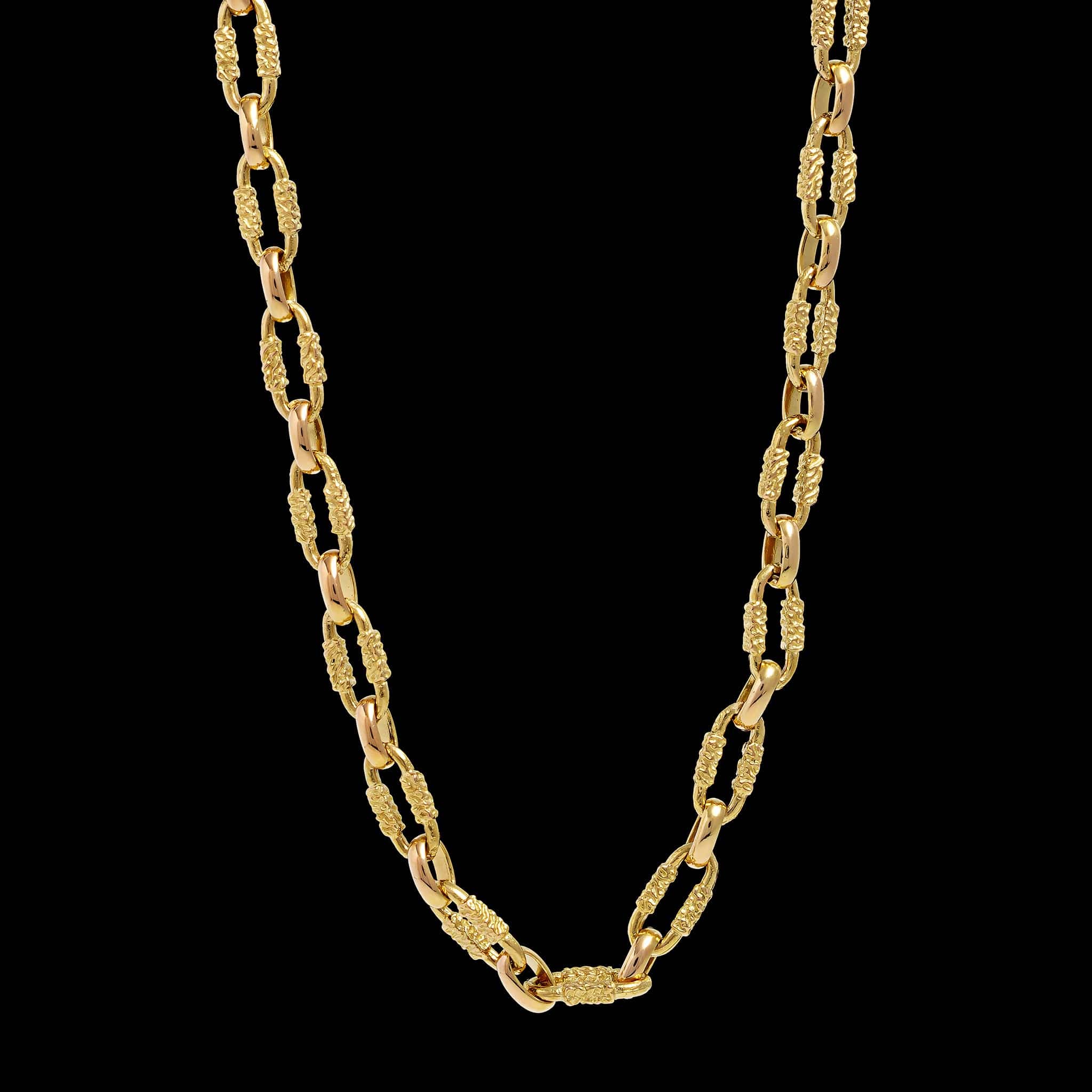 19K Yellow Gold Estate Endless Fancy Link Chain