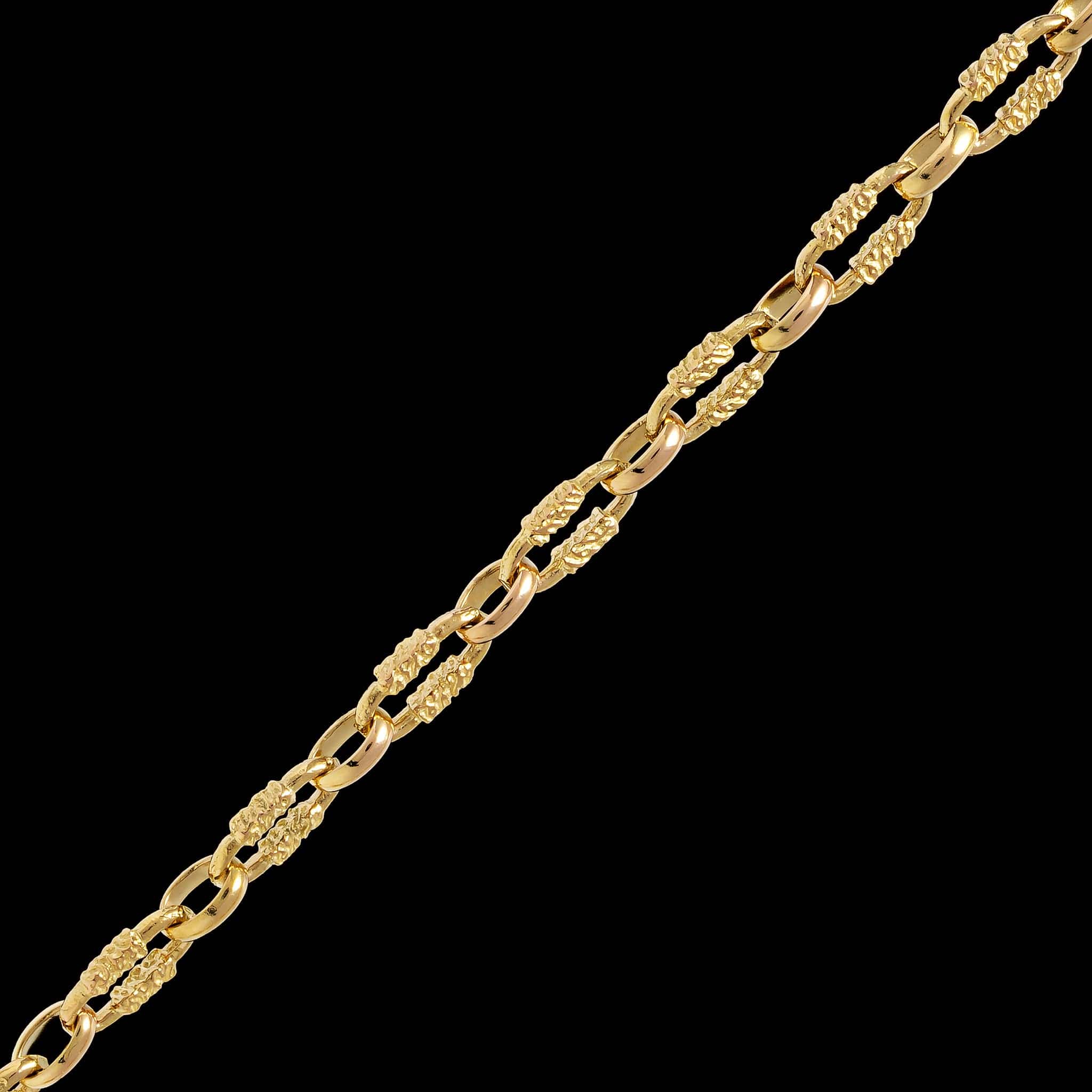 19K Yellow Gold Estate Endless Fancy Link Chain - Image 2