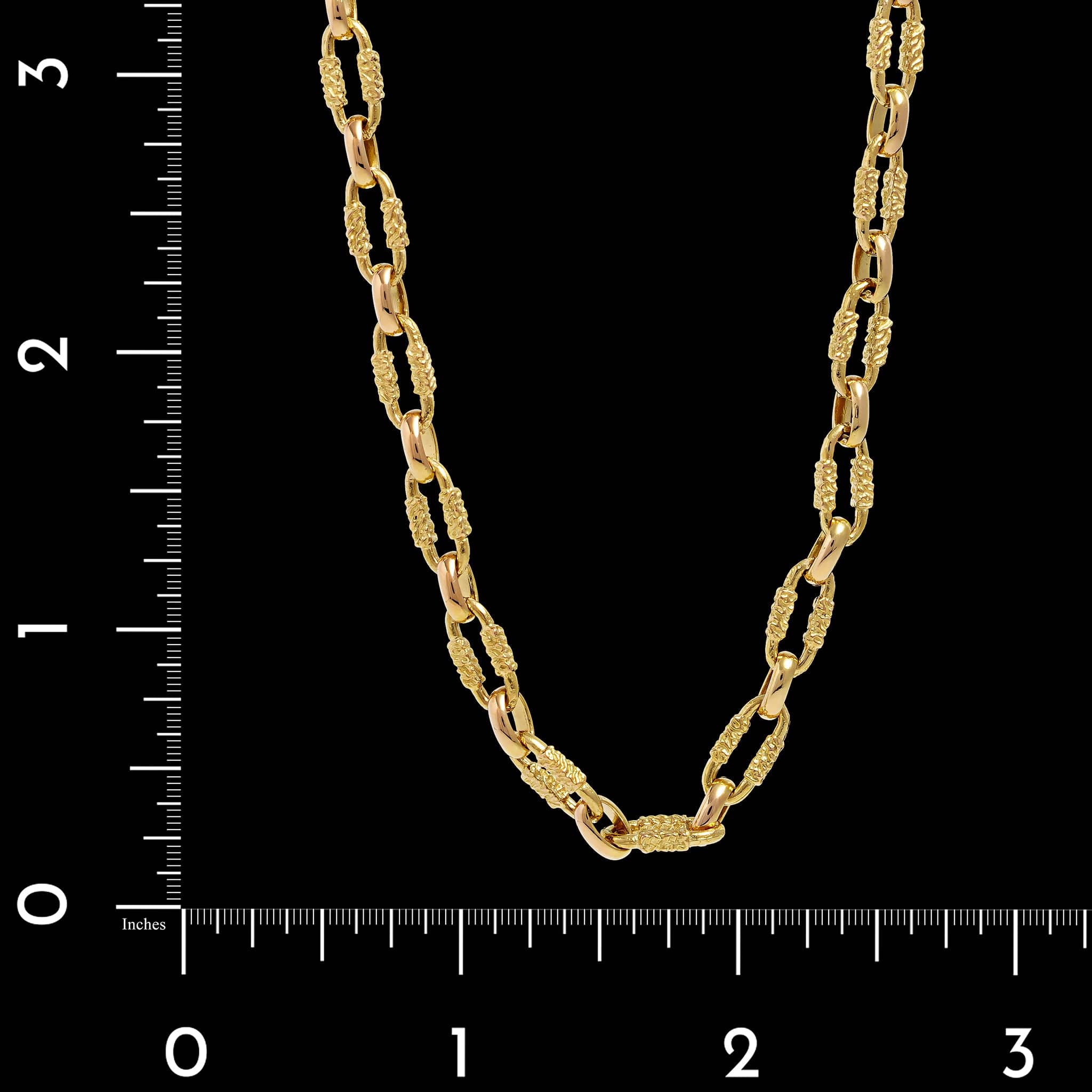 19K Yellow Gold Estate Endless Fancy Link Chain - Image 3
