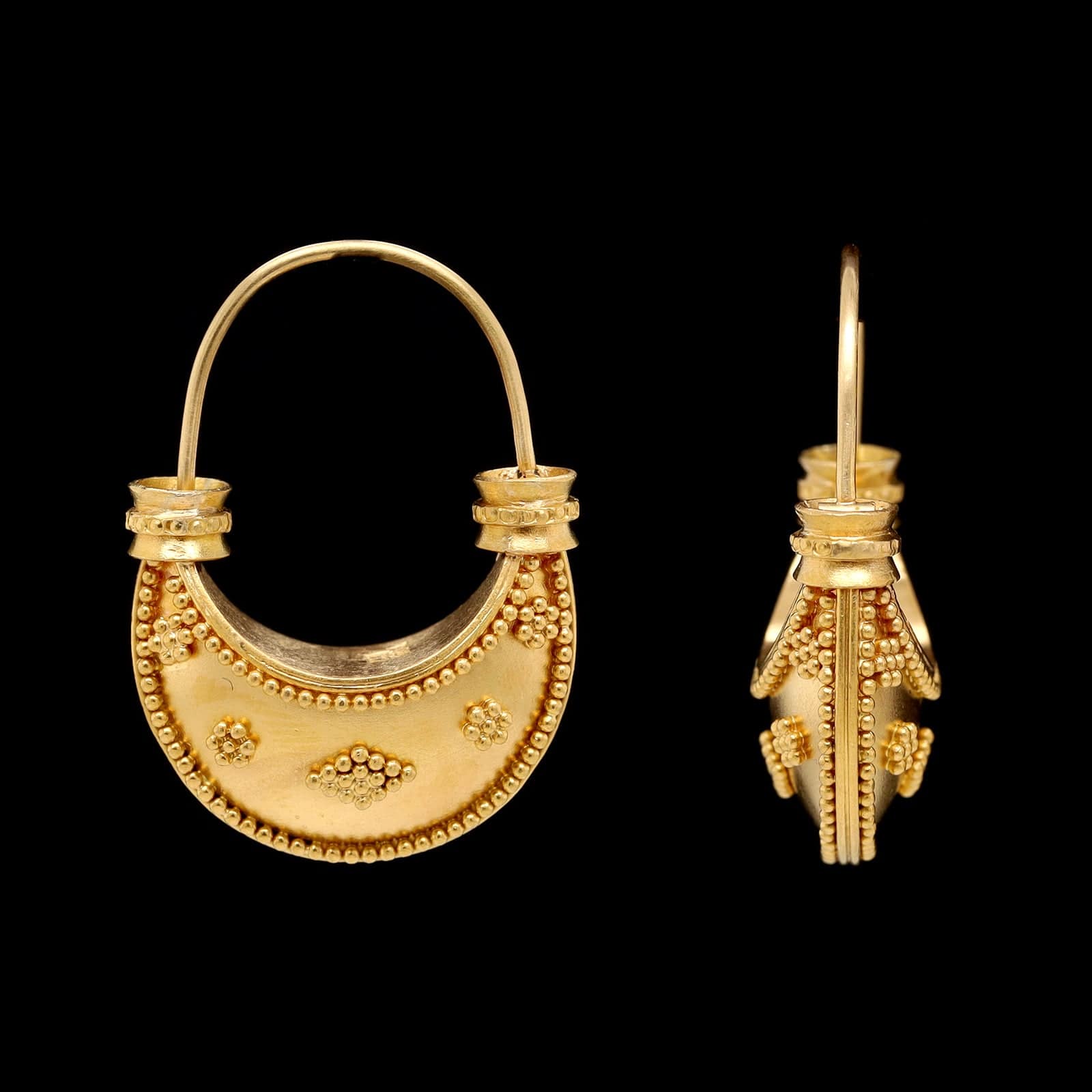 22K Yellow Gold Estate Etruscan Style Hopps