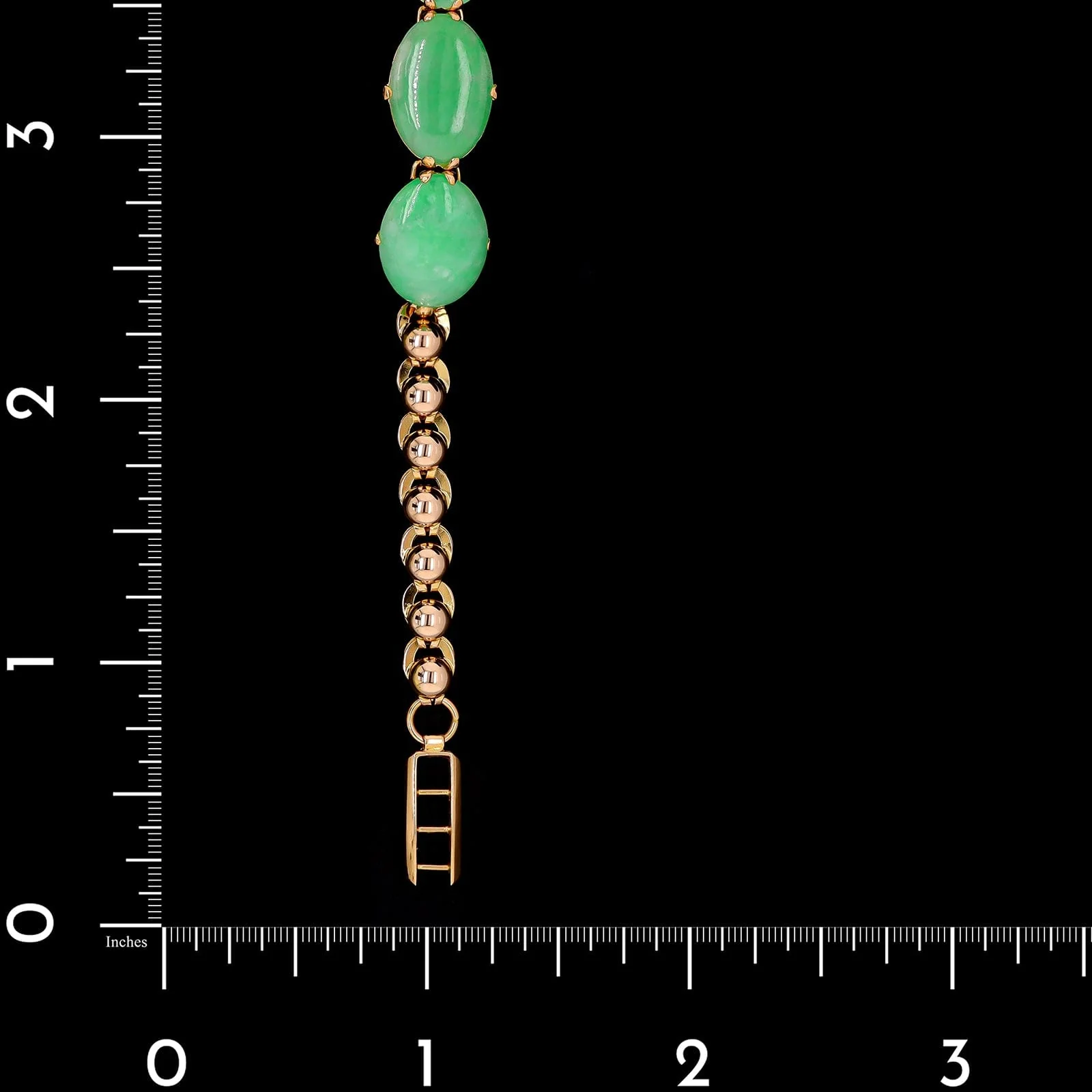 22K Yellow Gold Estate Jadeite Bracelet - Image 3