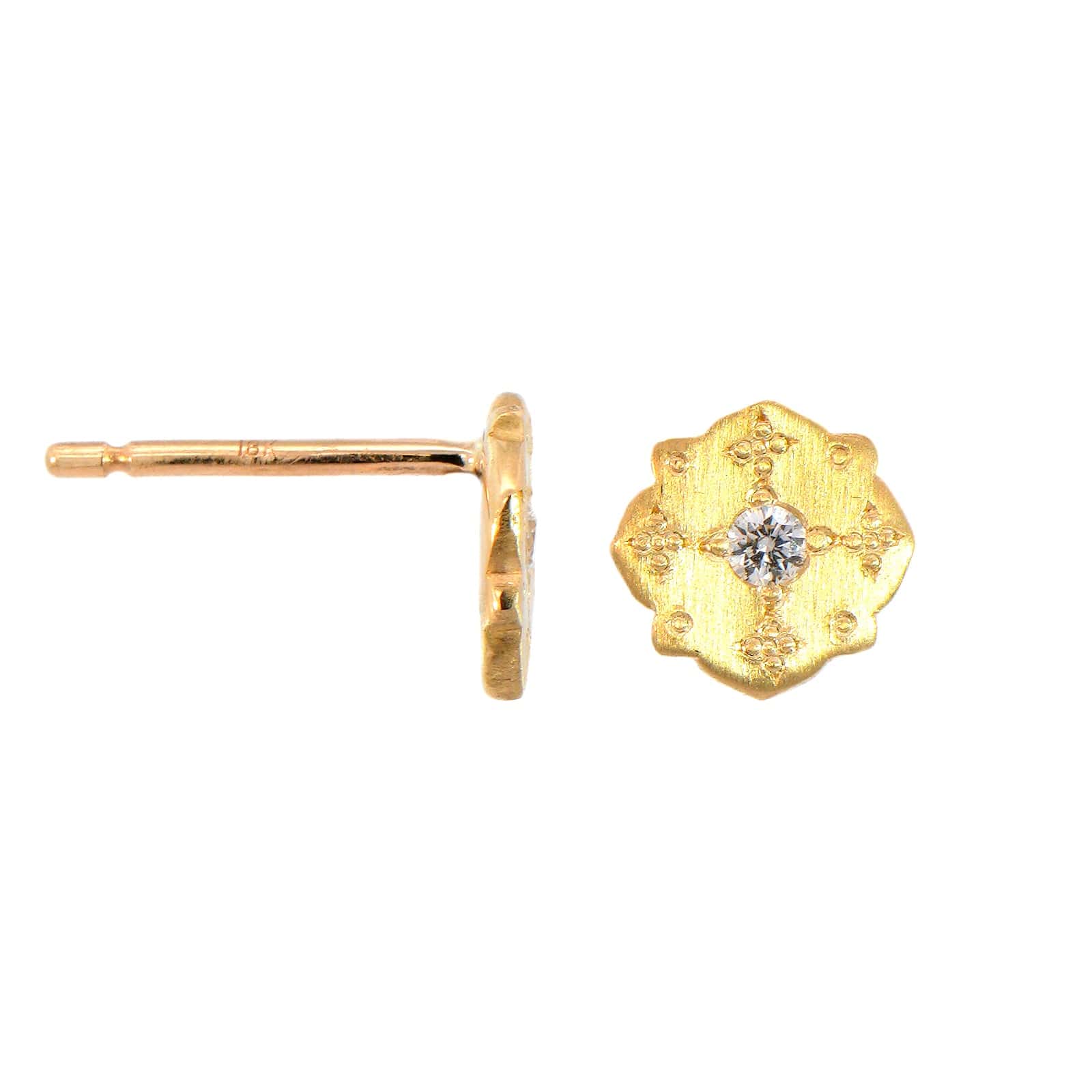 Adel Chefridi 18K Yellow Gold Diamond Kite Stud Earrings