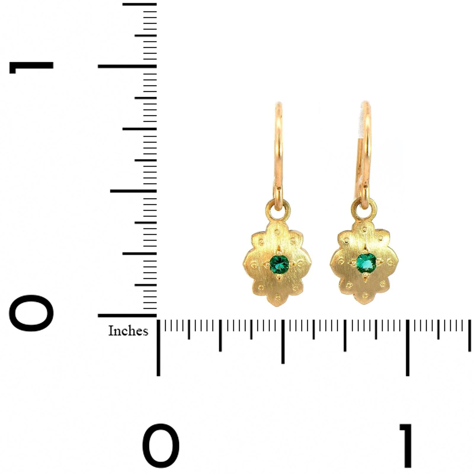 Adel Chefridi 18K Yellow Gold Emerald Cloud Drop Earrings - Image 2