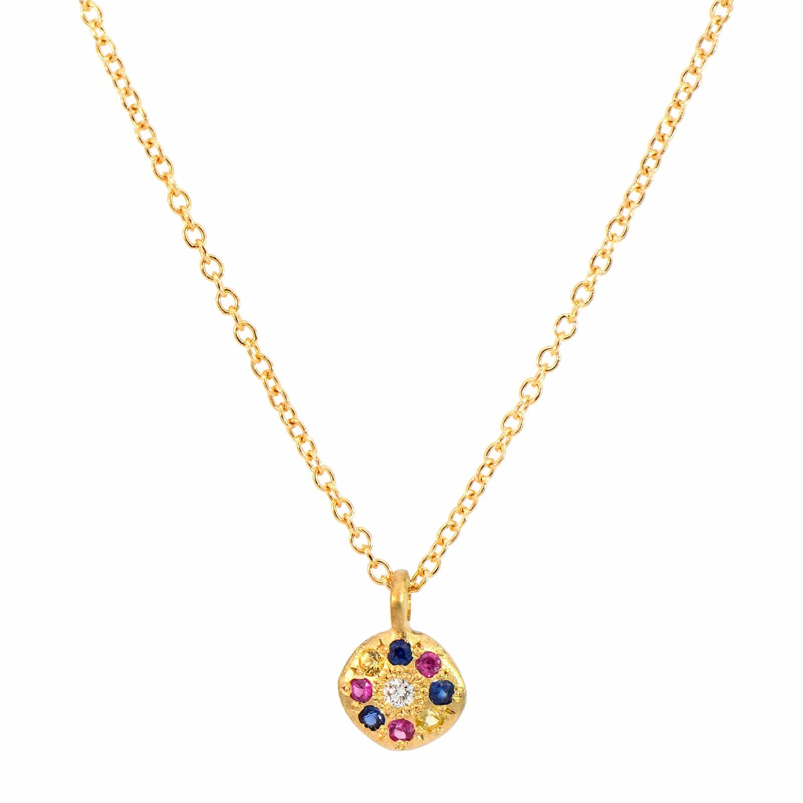 Adel Chefridi 18K Yellow Gold Multi Sapphire Star Pendant Necklace
