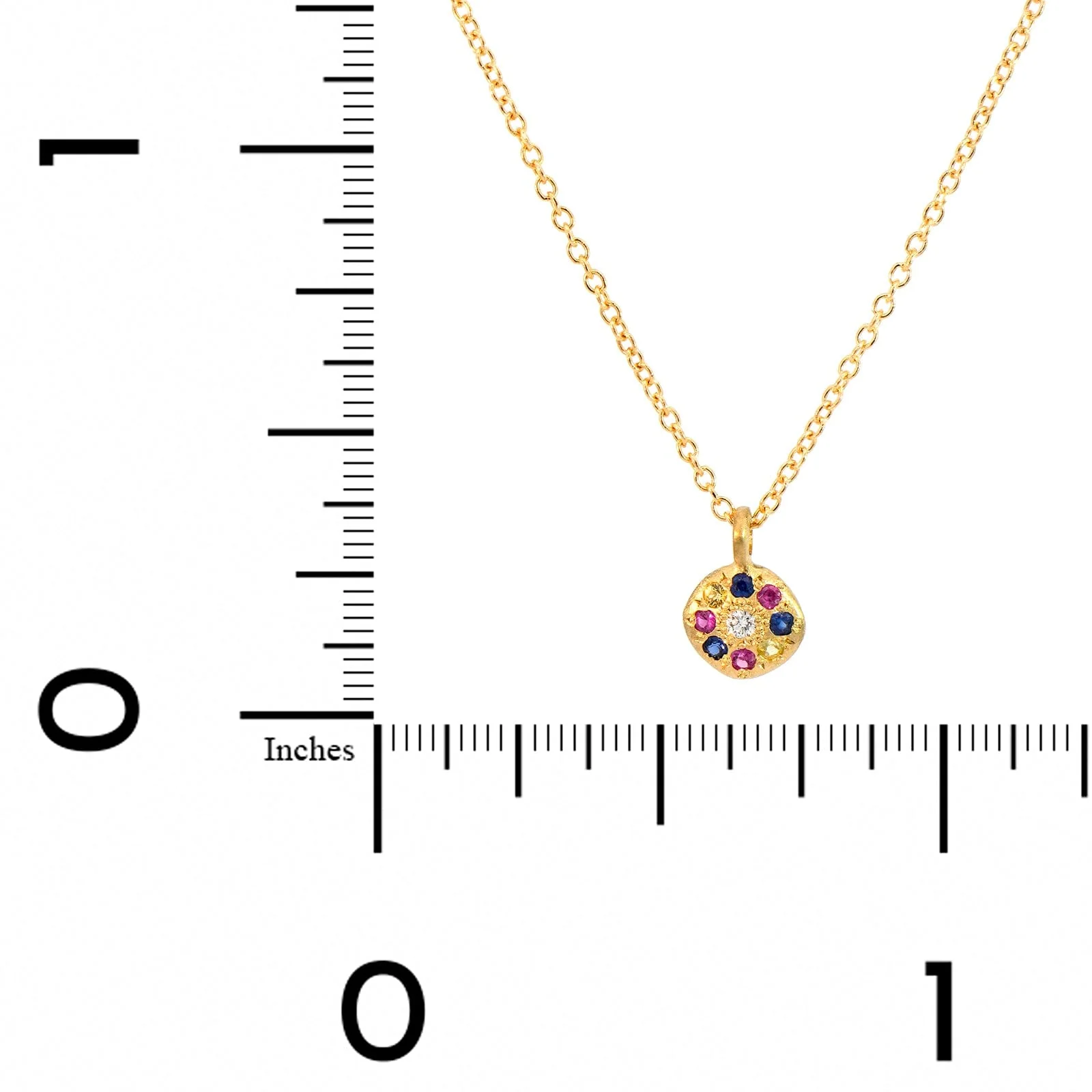 Adel Chefridi 18K Yellow Gold Multi Sapphire Star Pendant Necklace - Image 4