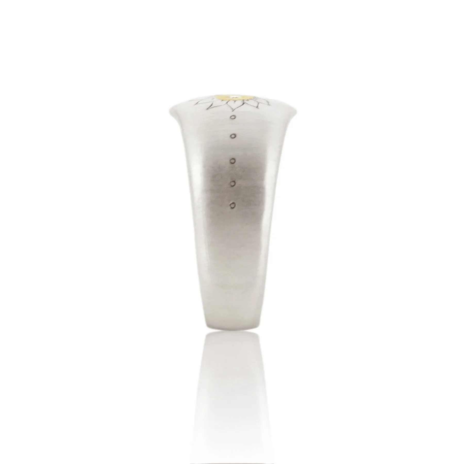 Adel Chefridi Sterling Silver and 18K Yellow Gold Soleil Diamond Ring - Image 4