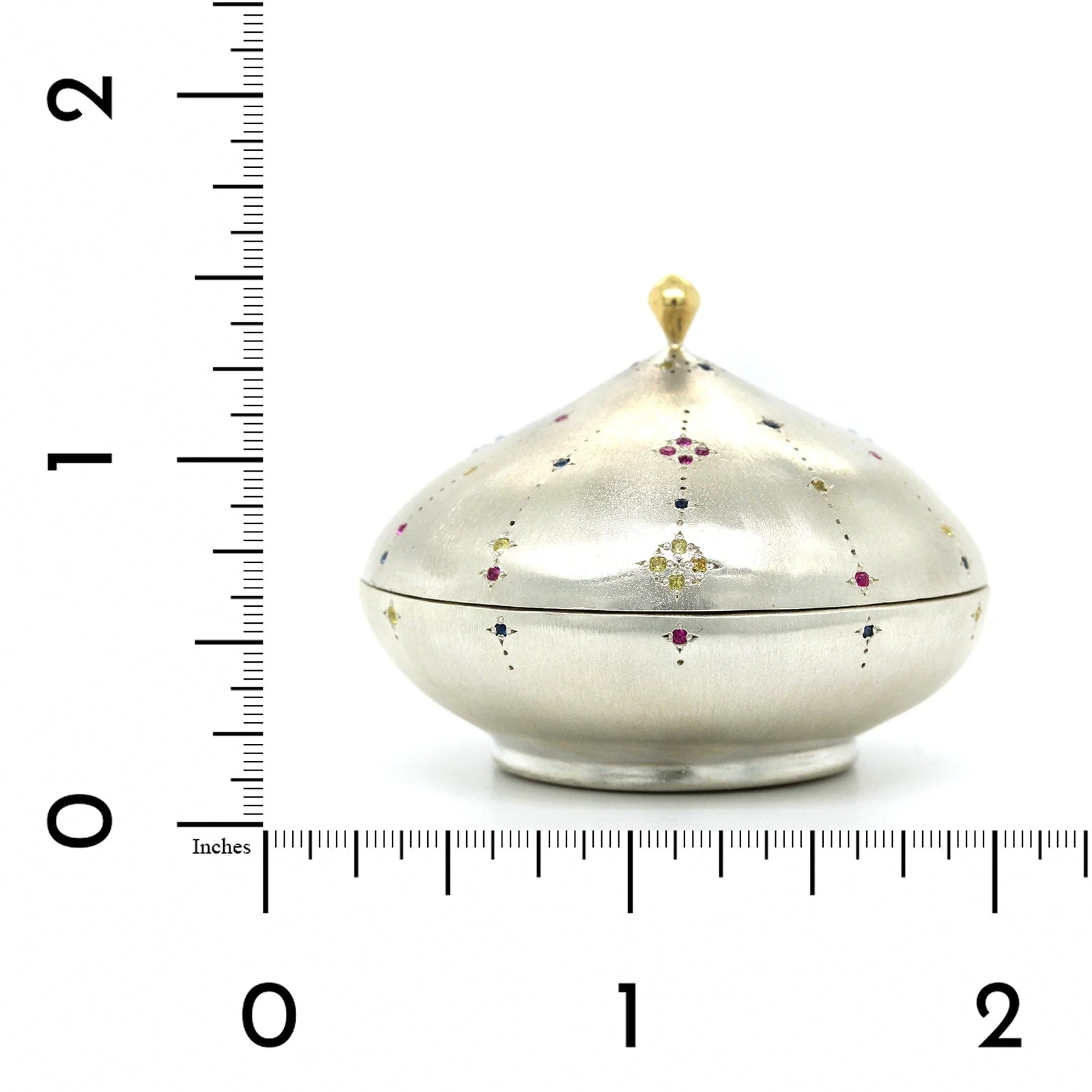 Adel Chefridi Sterling Silver Multi Sapphire Handmade Box - Image 3