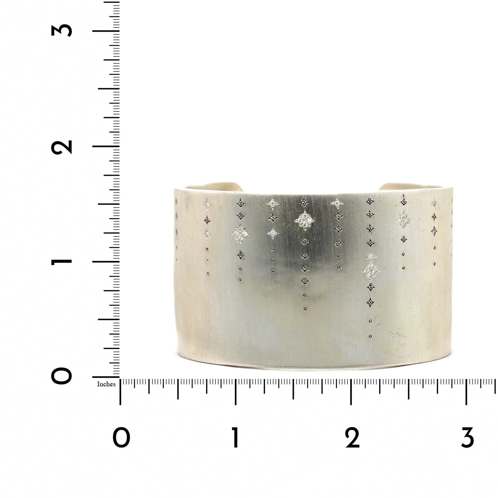 Adel Chefridi Sterling Silver Shooting Star Wide Diamond Cuff Bracelet - Image 4