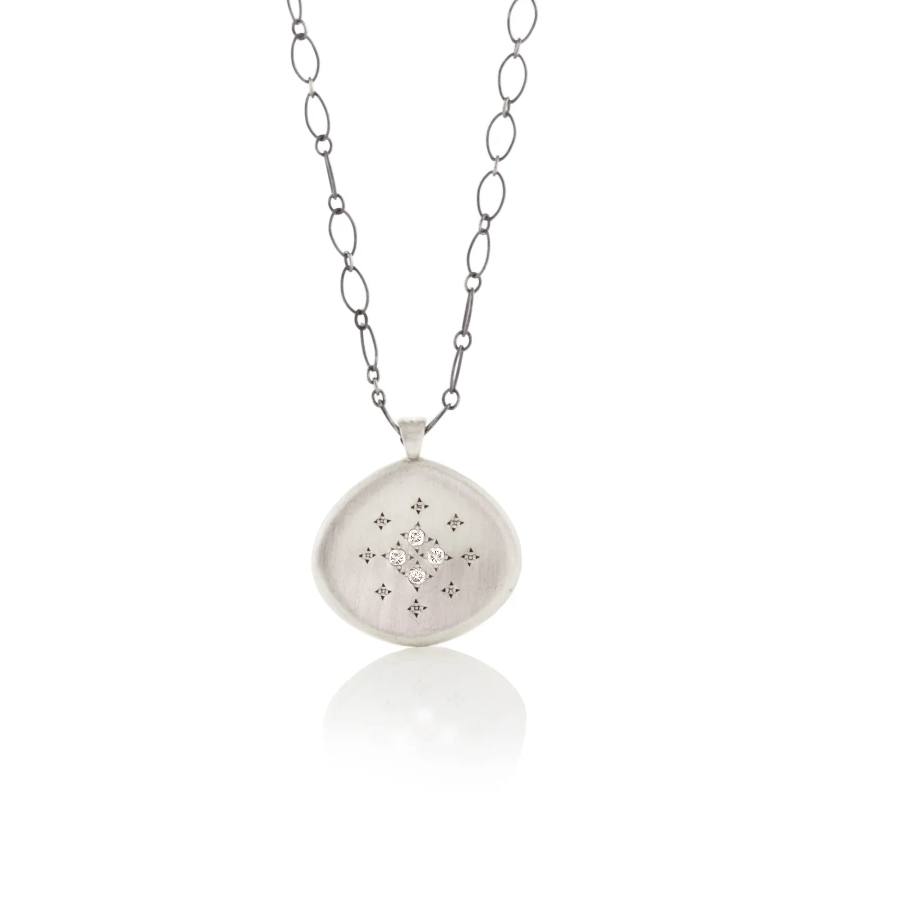 Adel Chefridi Sterling Silver Star Light Diamond Pendant