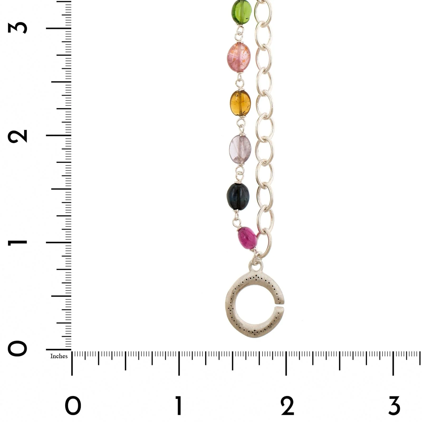 Adel Chefridi Sterling Silver Tourmaline Bead Chain Link Necklace - Image 3