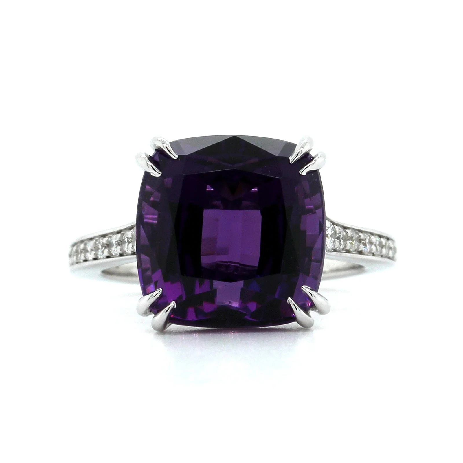 18K White Gold Amethyst Diamond Ring - Image 4