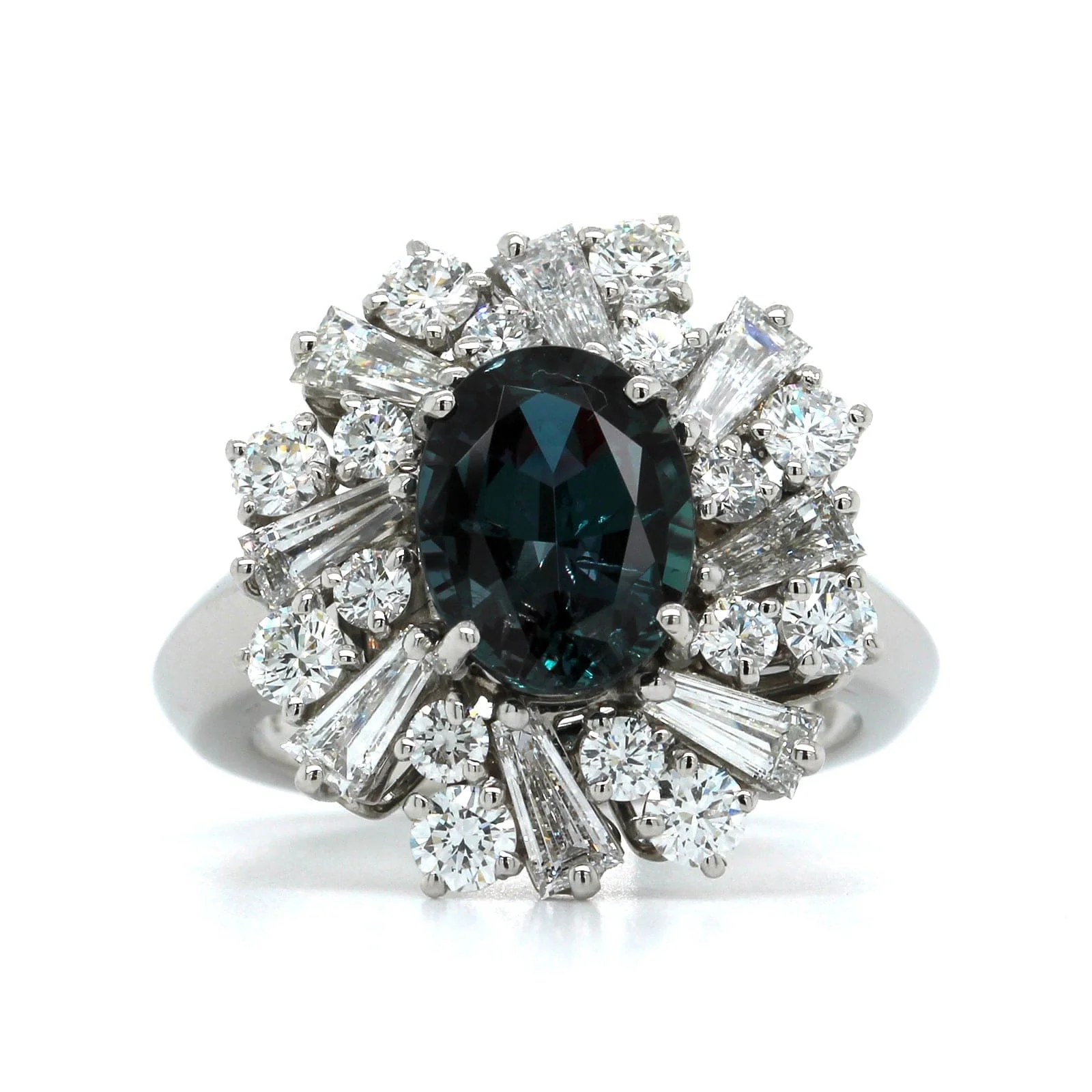 Oscar Heyman Platinum Oval Alexandrite Diamond Ring