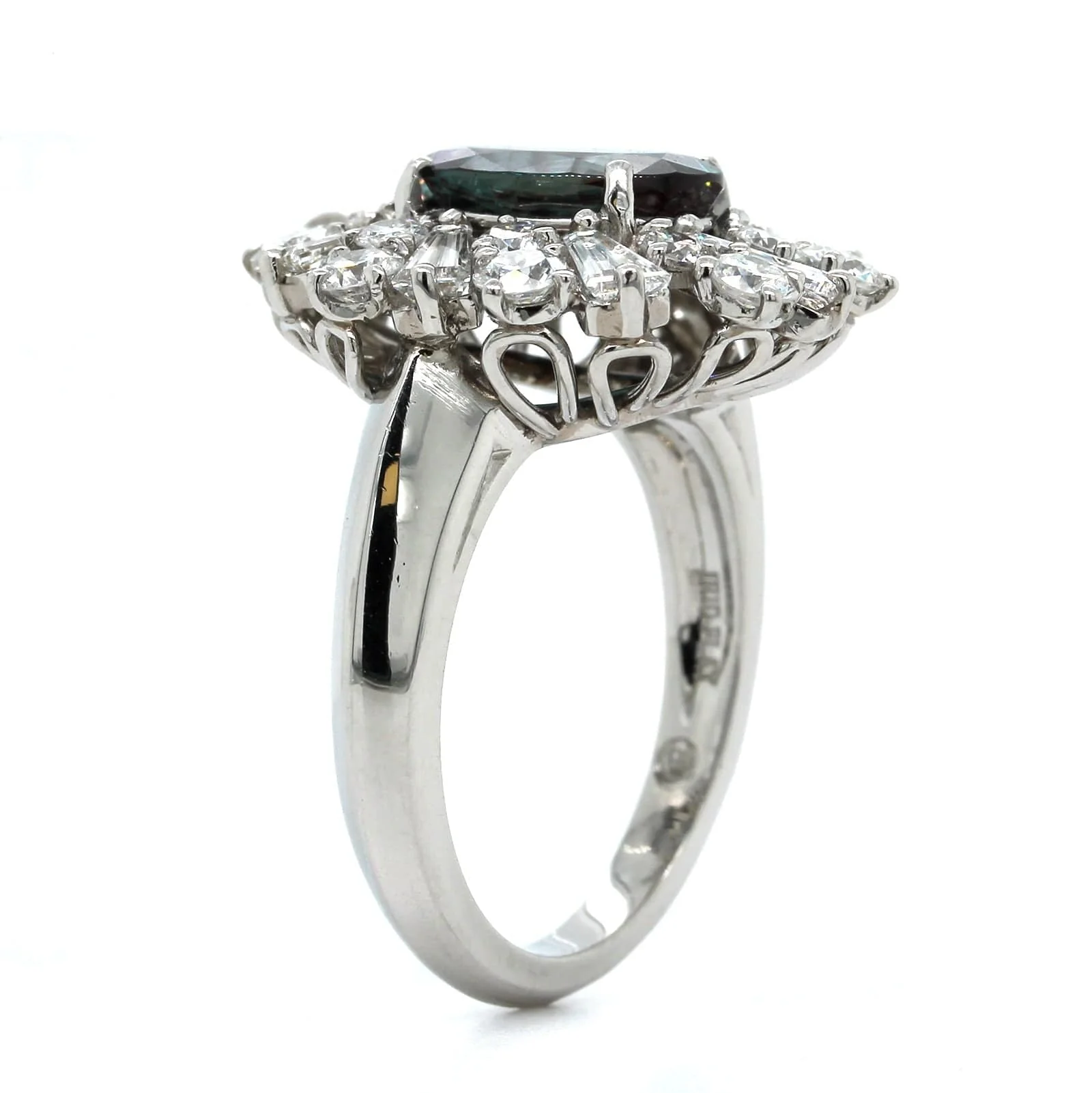 Oscar Heyman Platinum Oval Alexandrite Diamond Ring - Image 2