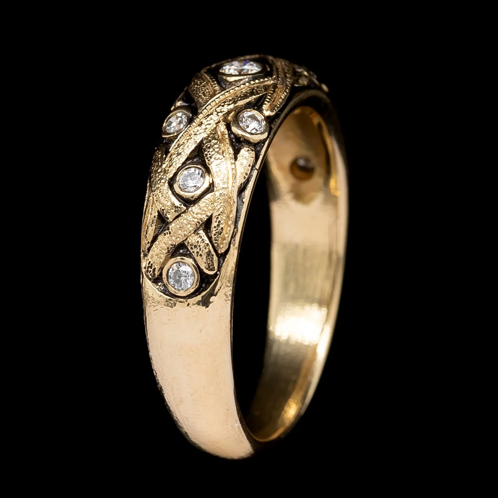 Alex Sepkus 18K Yellow Gold Estate Diamond Vine Ring - Image 2