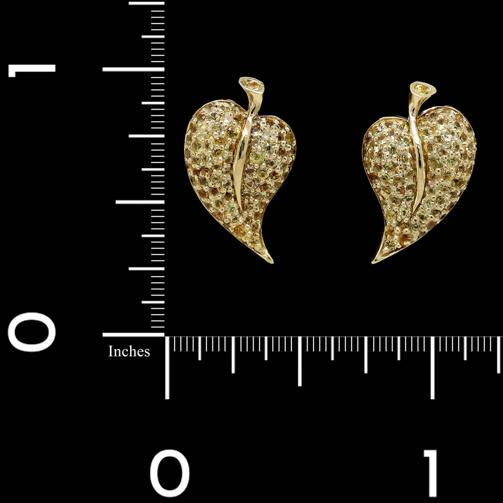 Alex Soldier 18K Yellow Gold Yellow Sapphire Leaf Earrings - Image 3