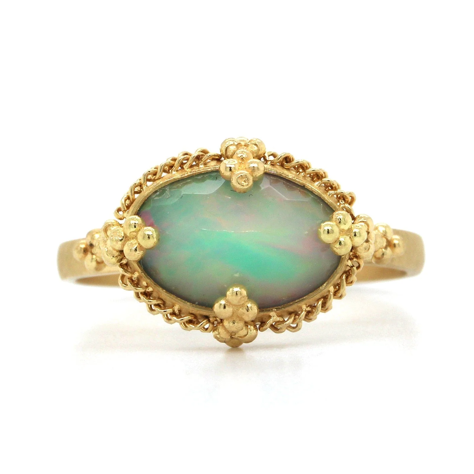 Amali 18K Yellow Gold Ethiopian Opal Ring