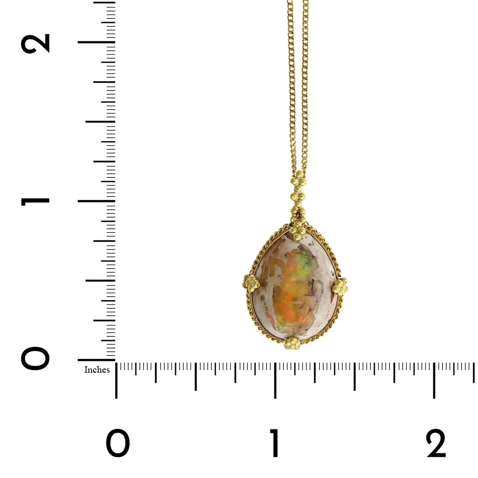 Amali 18K Yellow Gold Mexican Opal Pendant - Image 4