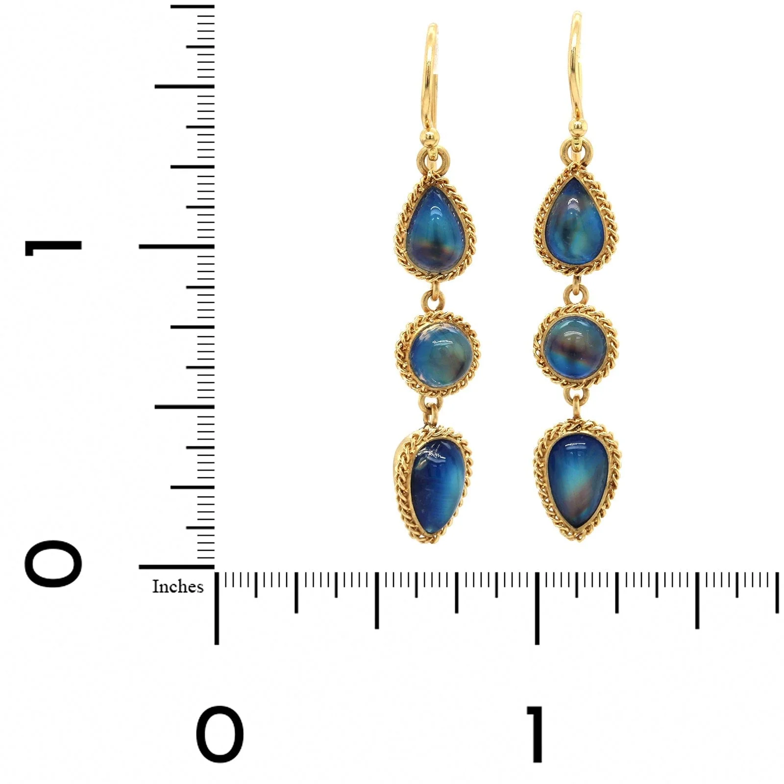 Amali 18K Yellow Gold Moonstone Drop Earrings - Image 2