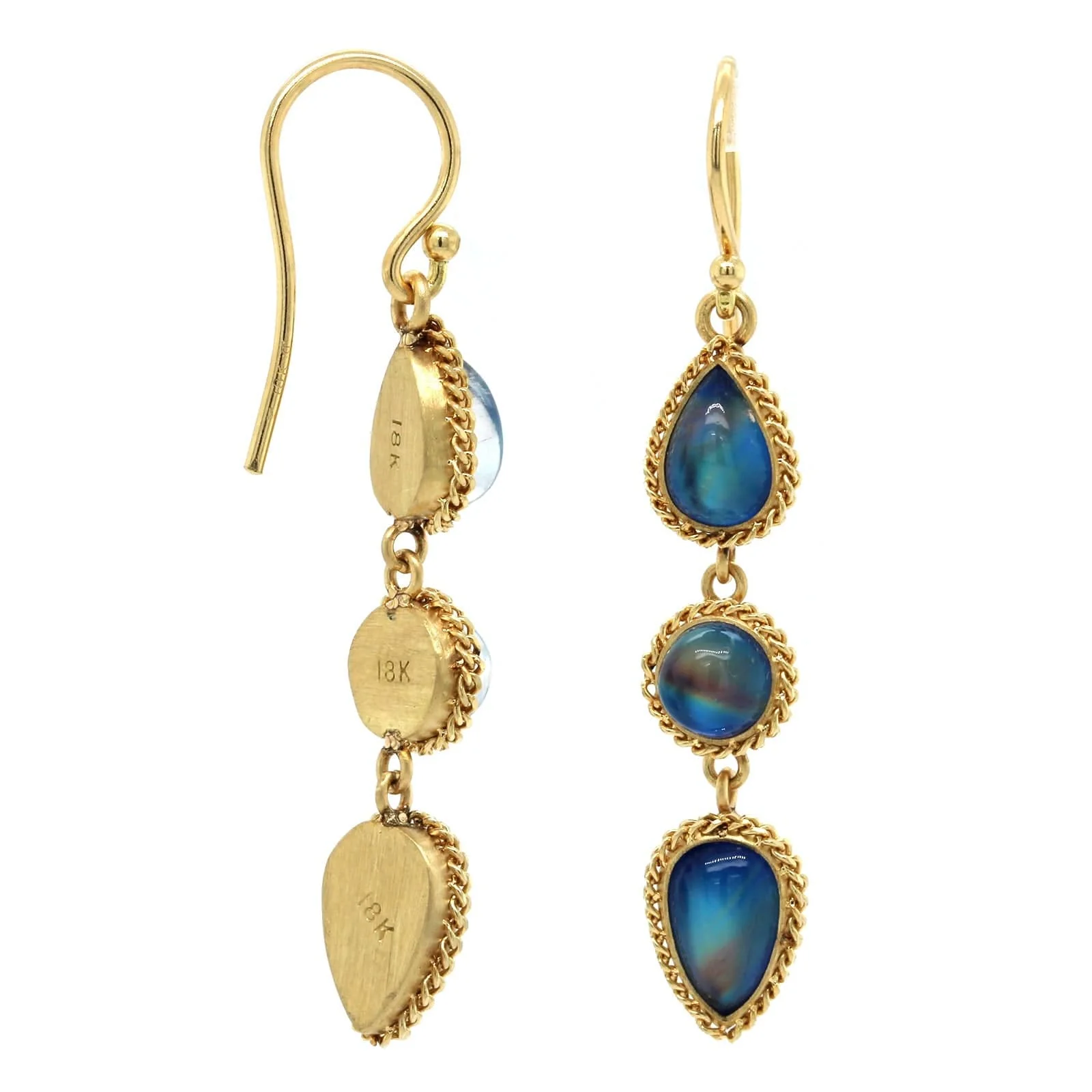 Amali 18K Yellow Gold Moonstone Drop Earrings - Image 3