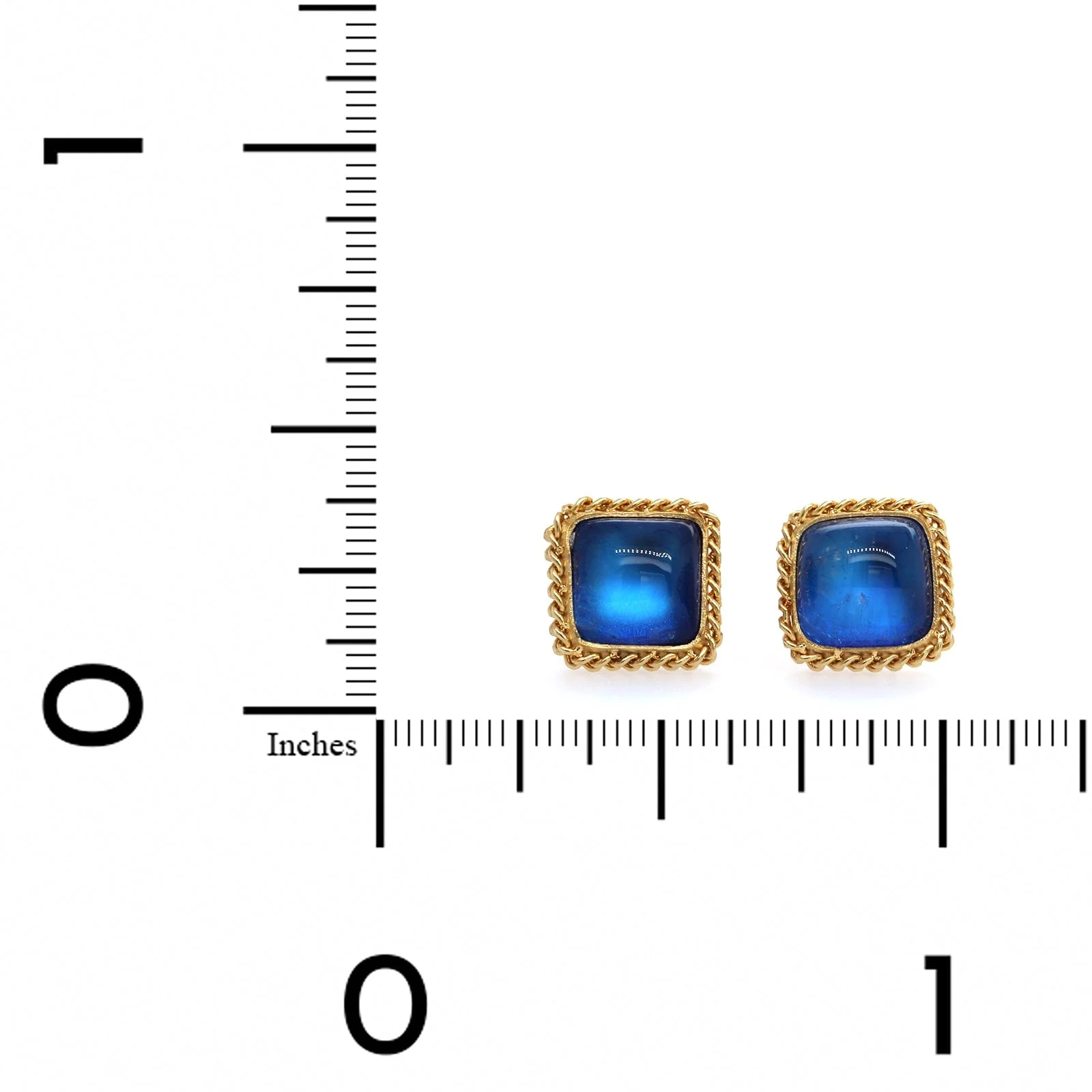 Amali 18K Yellow Gold Moonstone Stud Earrings - Image 2