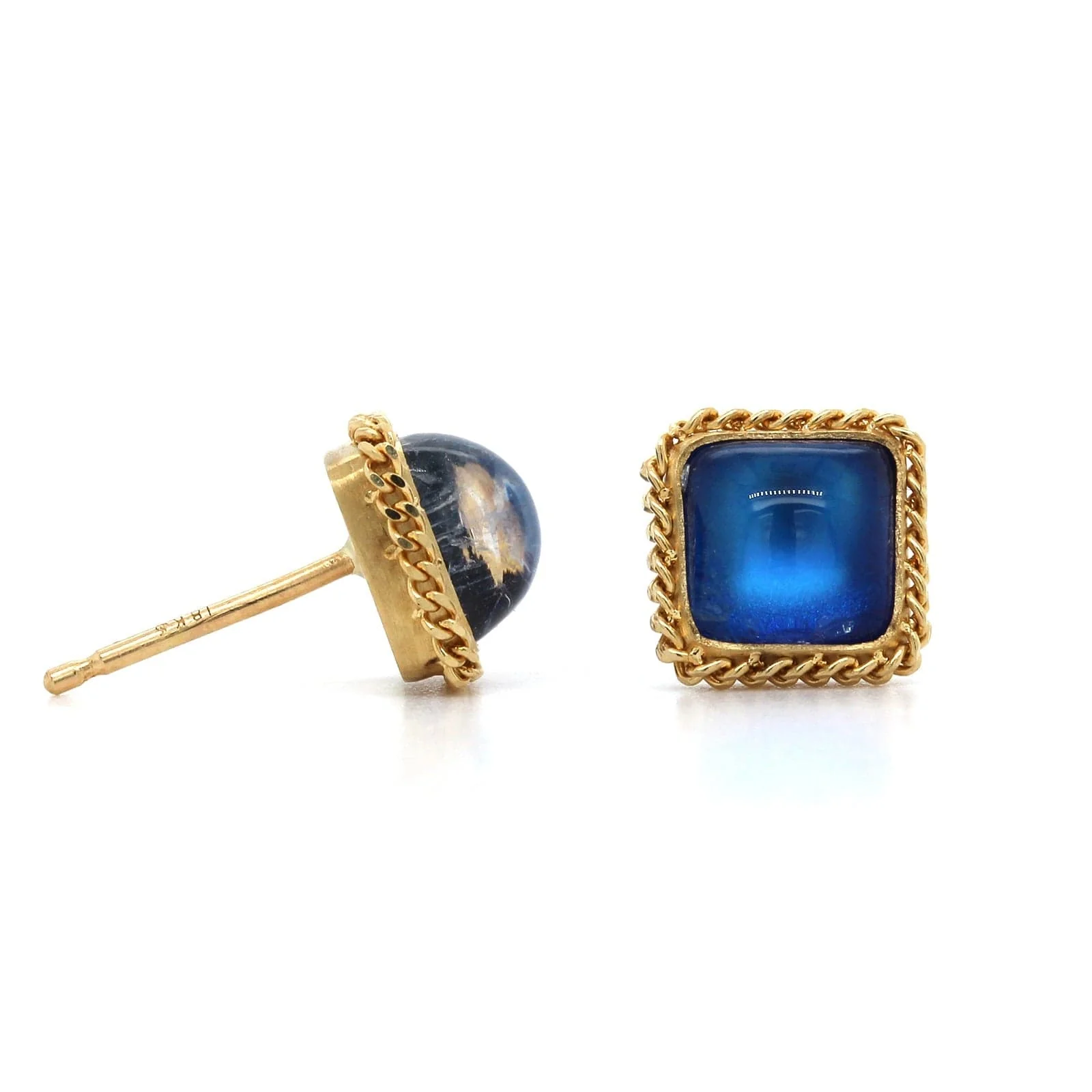 Amali 18K Yellow Gold Moonstone Stud Earrings - Image 3