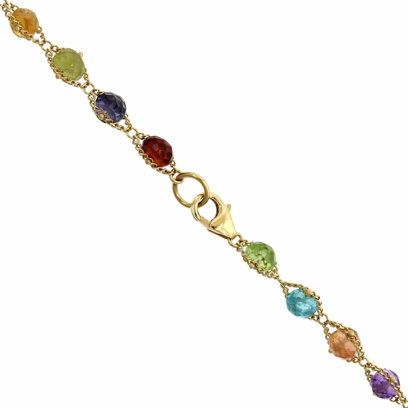Amali 18K Yellow Gold Multi Gemstone Bead Necklace - Image 2