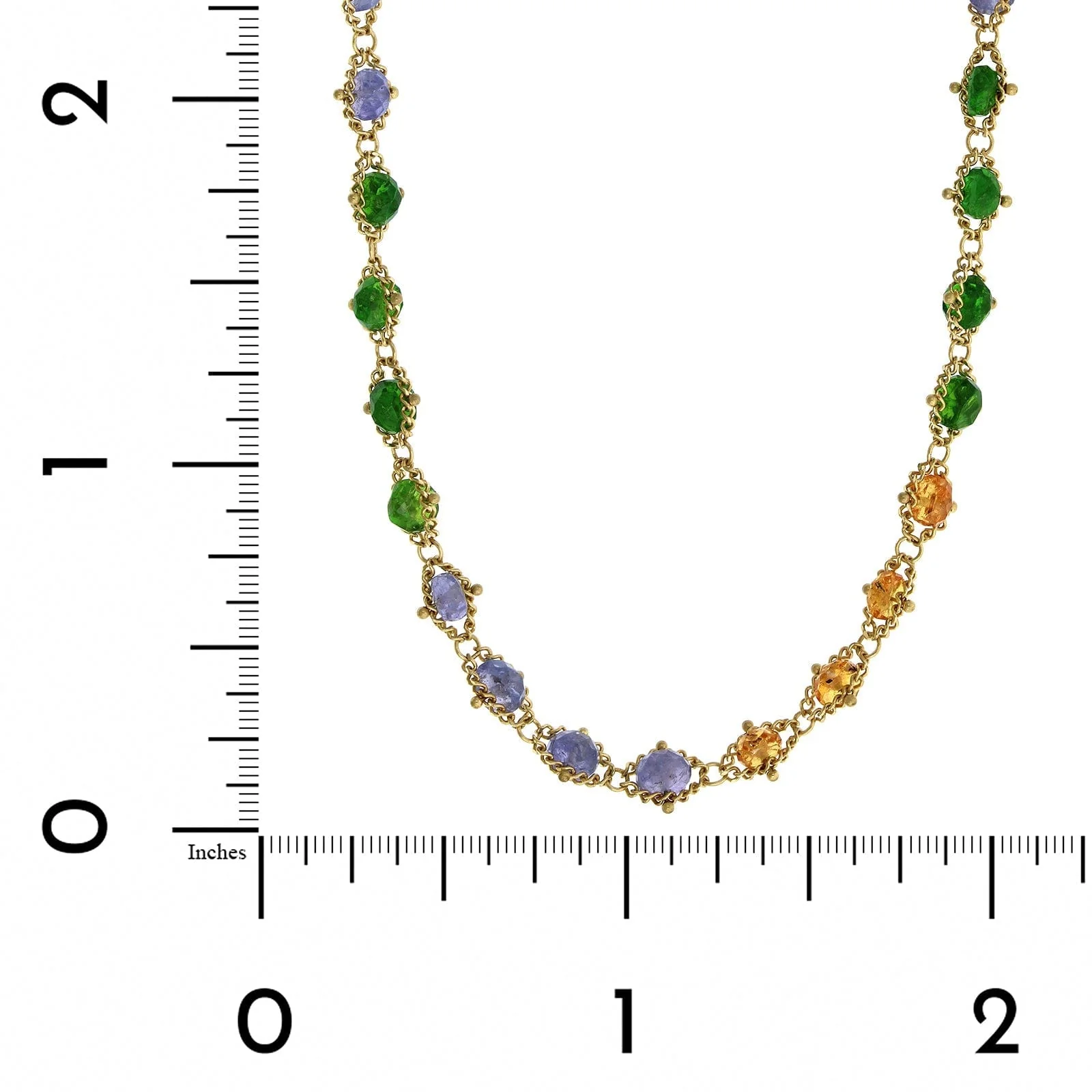 Amali 18K Yellow Gold Multi Gemstone Bead Necklace - Image 3