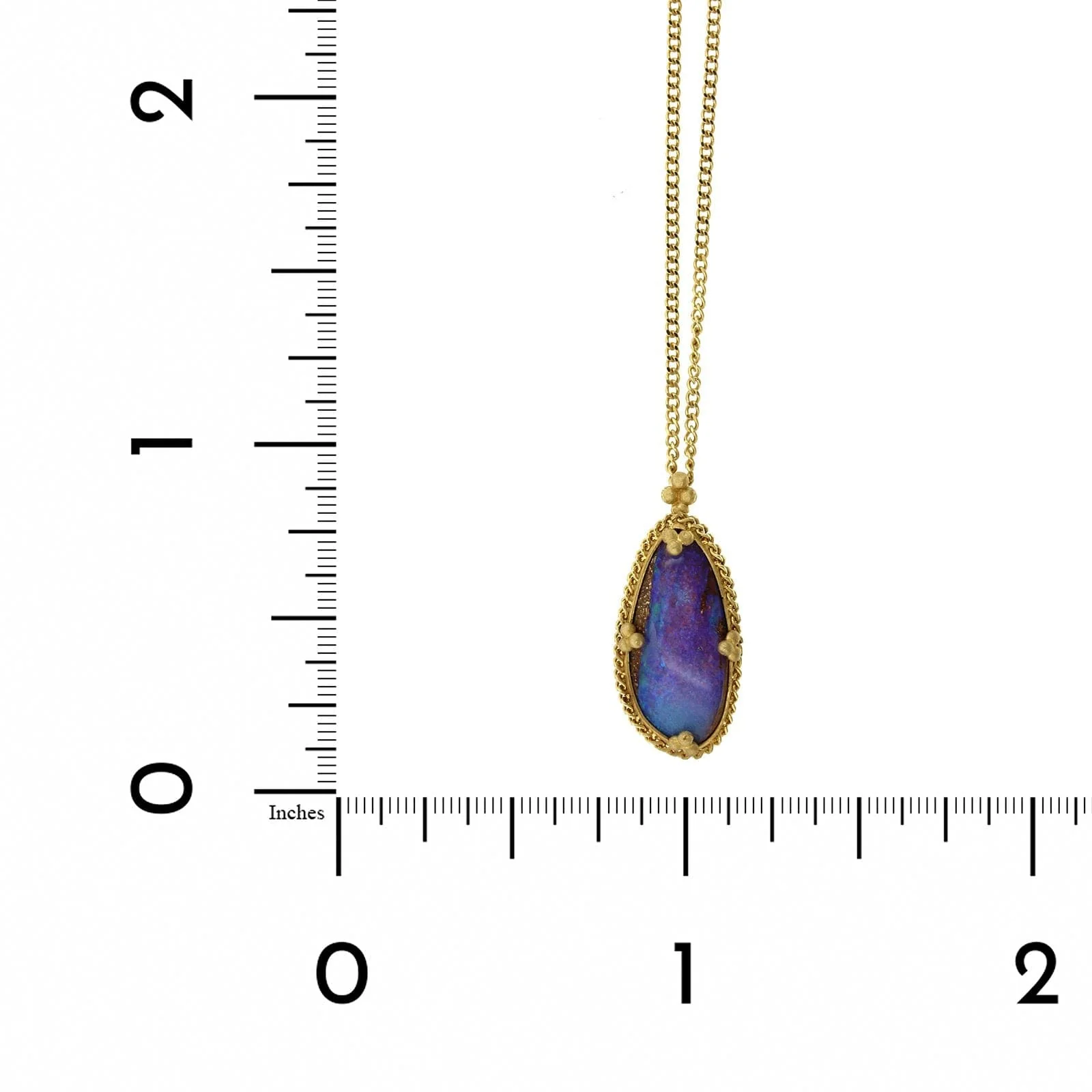 Amali 18K Yellow Gold Opalized Wood Necklace - Image 4