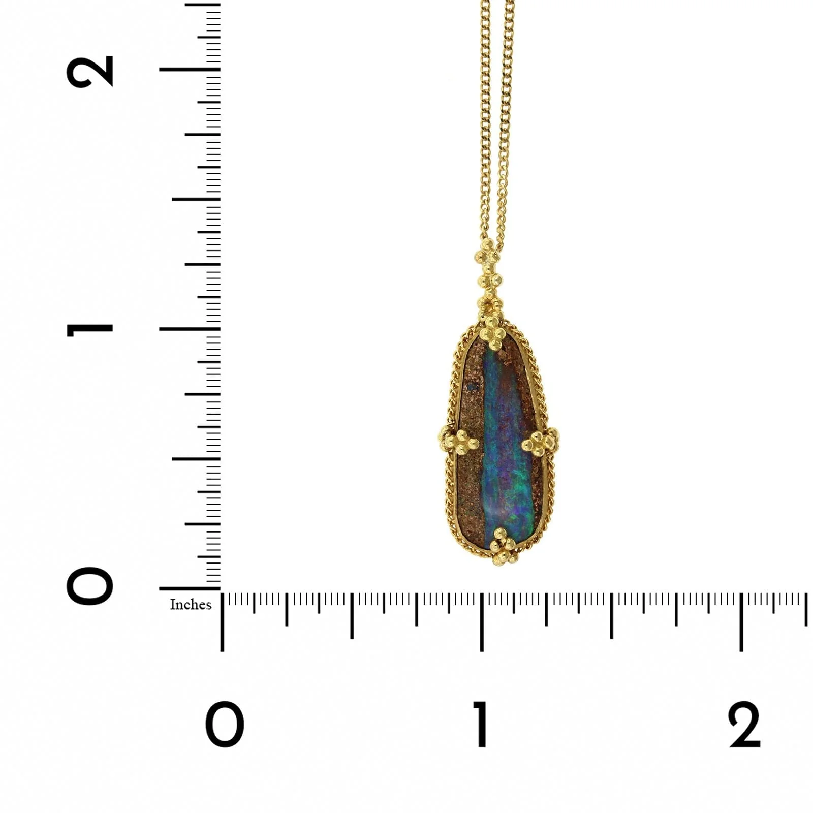 Amali 18K Yellow Gold Opalized Wood Necklace - Image 4