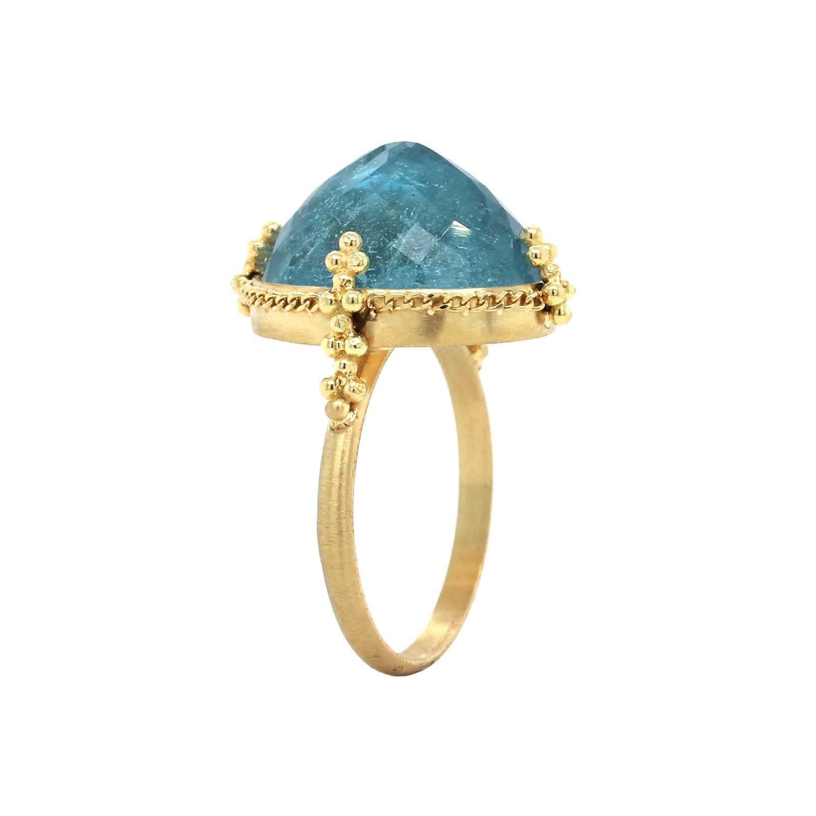 Amali 18K Yellow Gold Oval Aquamarine Ring - Image 2