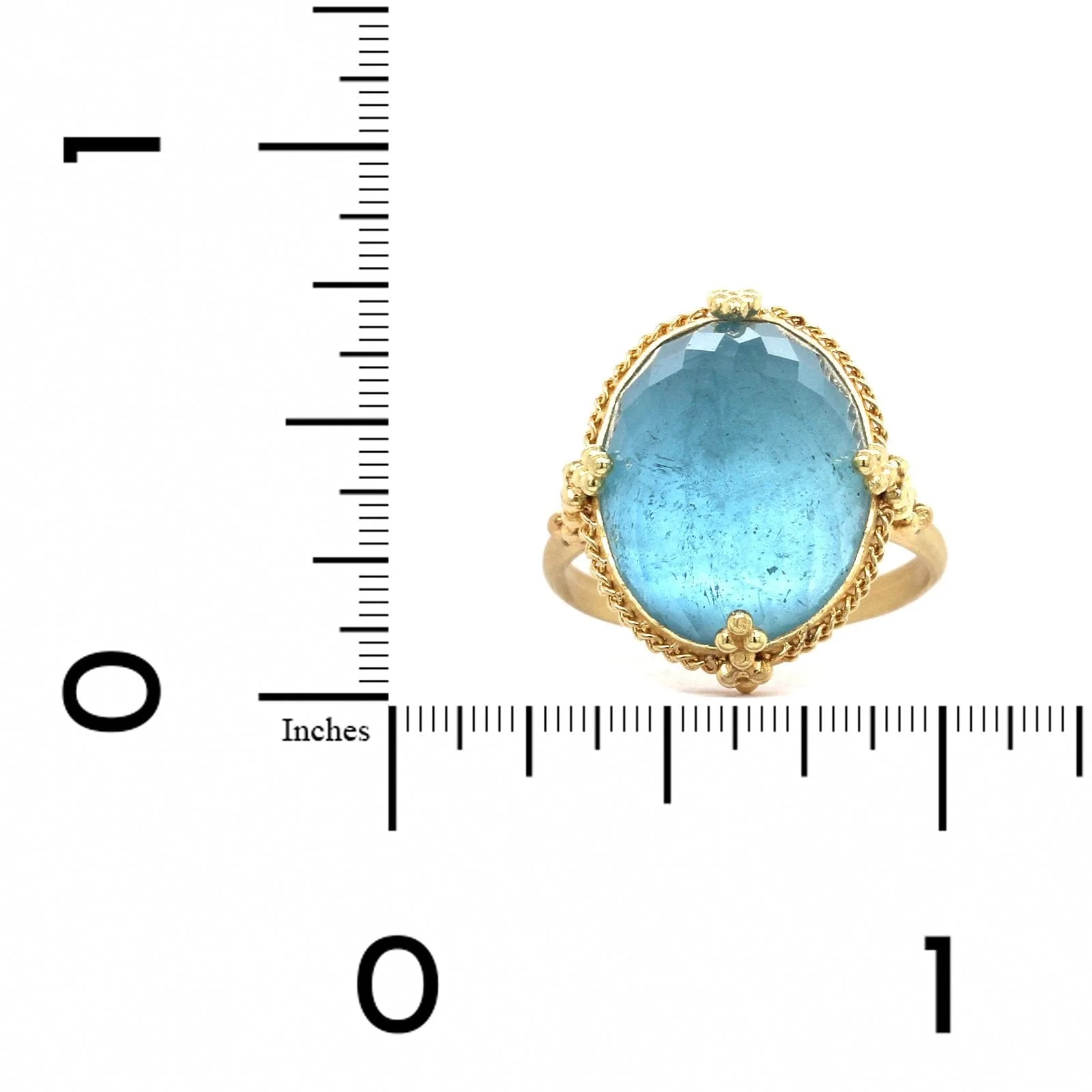 Amali 18K Yellow Gold Oval Aquamarine Ring - Image 3