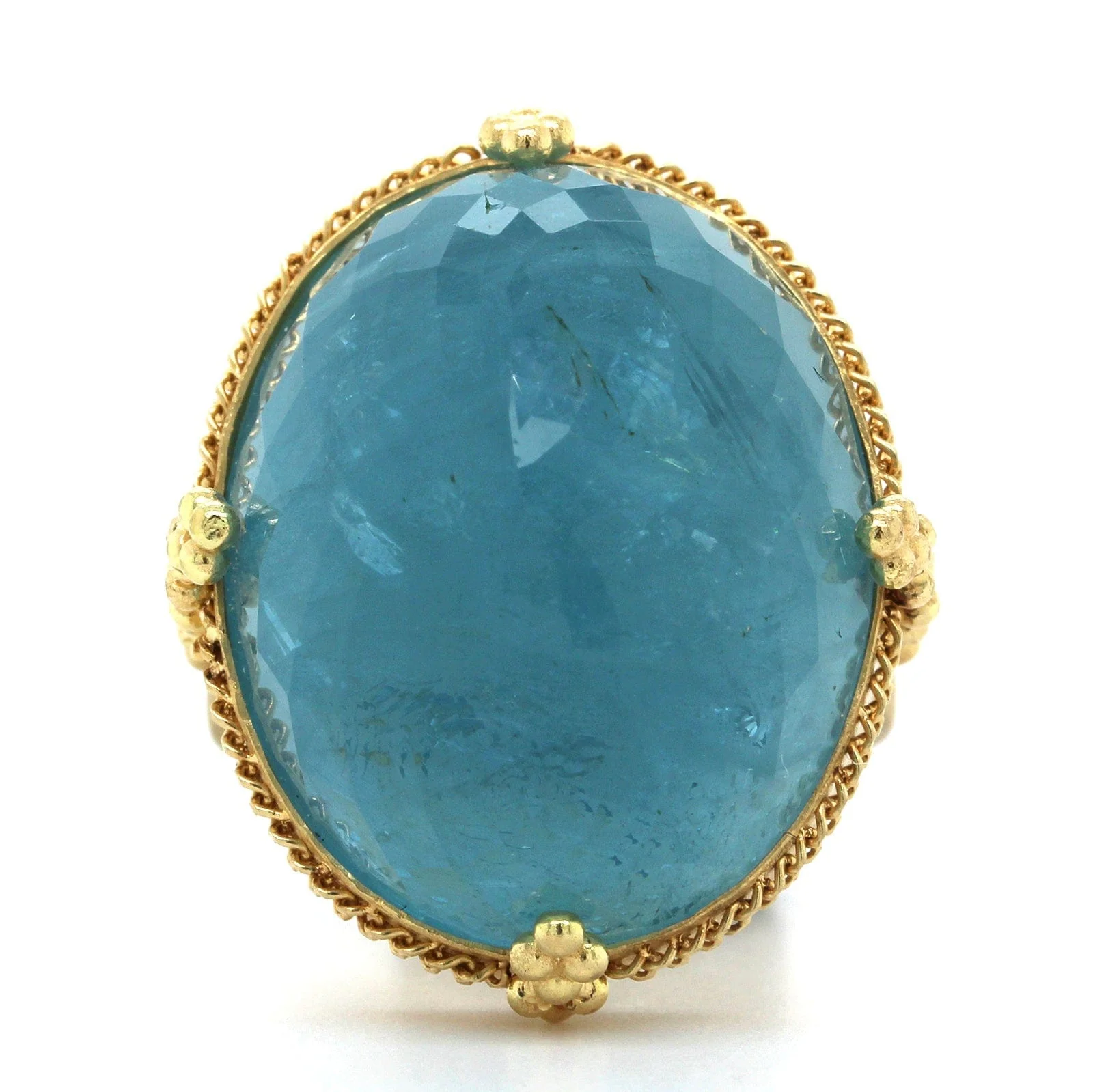 Amali 18K Yellow Gold Oval Aquamarine Ring