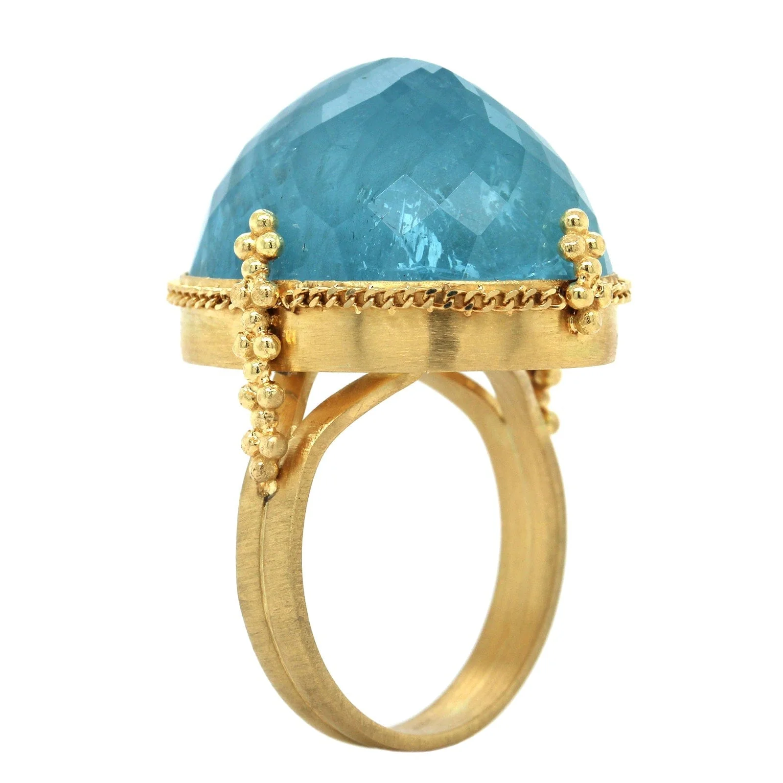 Amali 18K Yellow Gold Oval Aquamarine Ring - Image 2