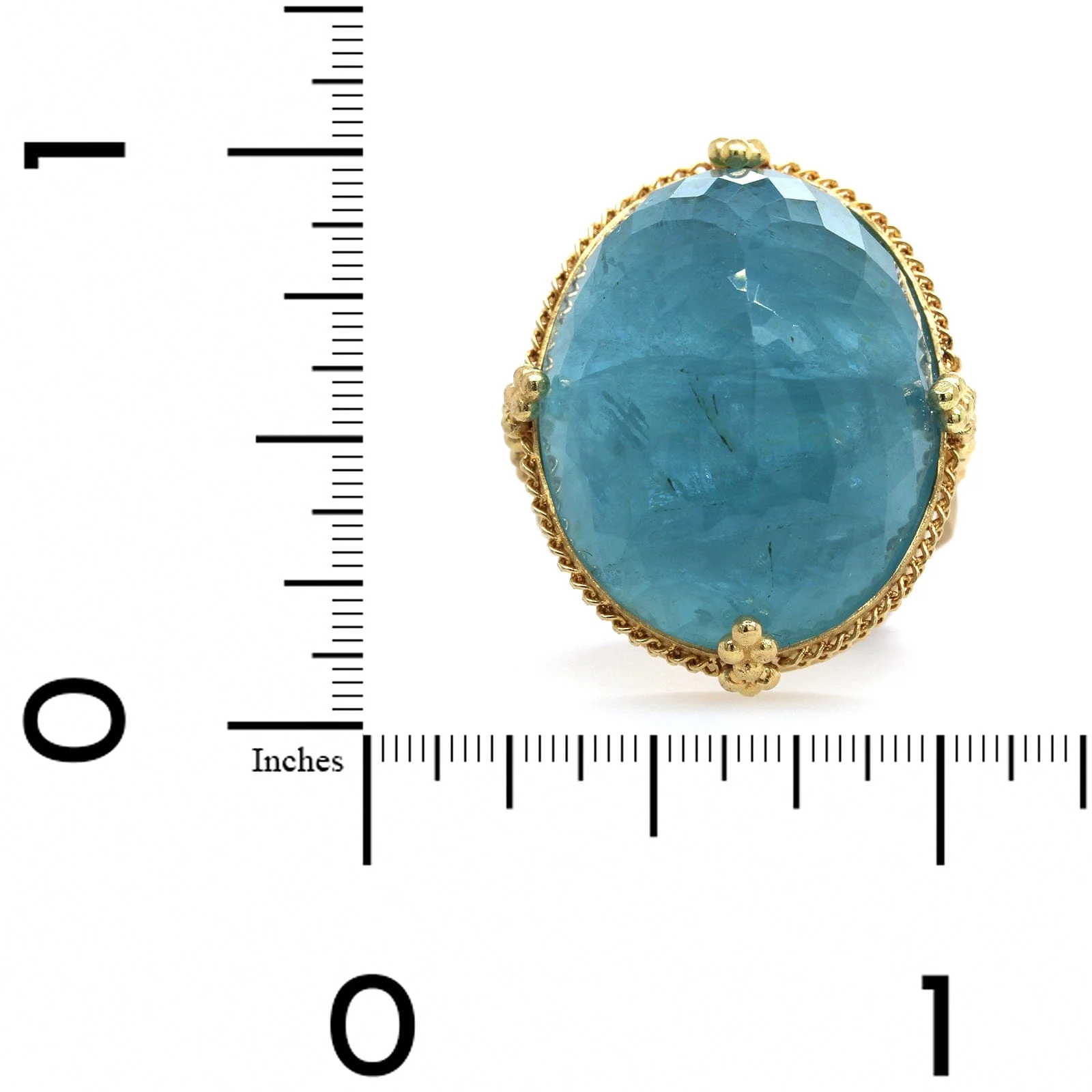 Amali 18K Yellow Gold Oval Aquamarine Ring - Image 3