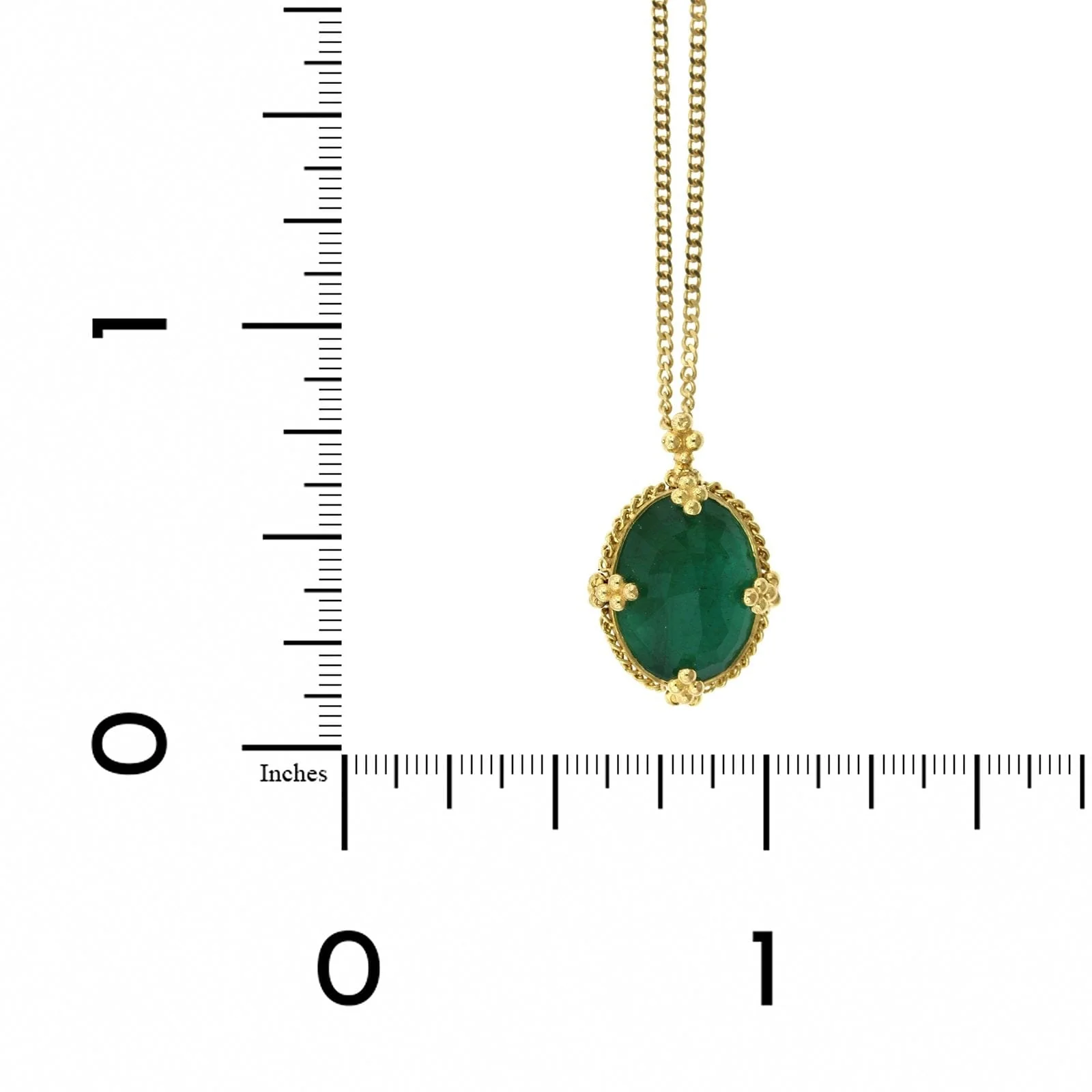 Amali 18K Yellow Gold Oval Emerald Necklace - Image 4