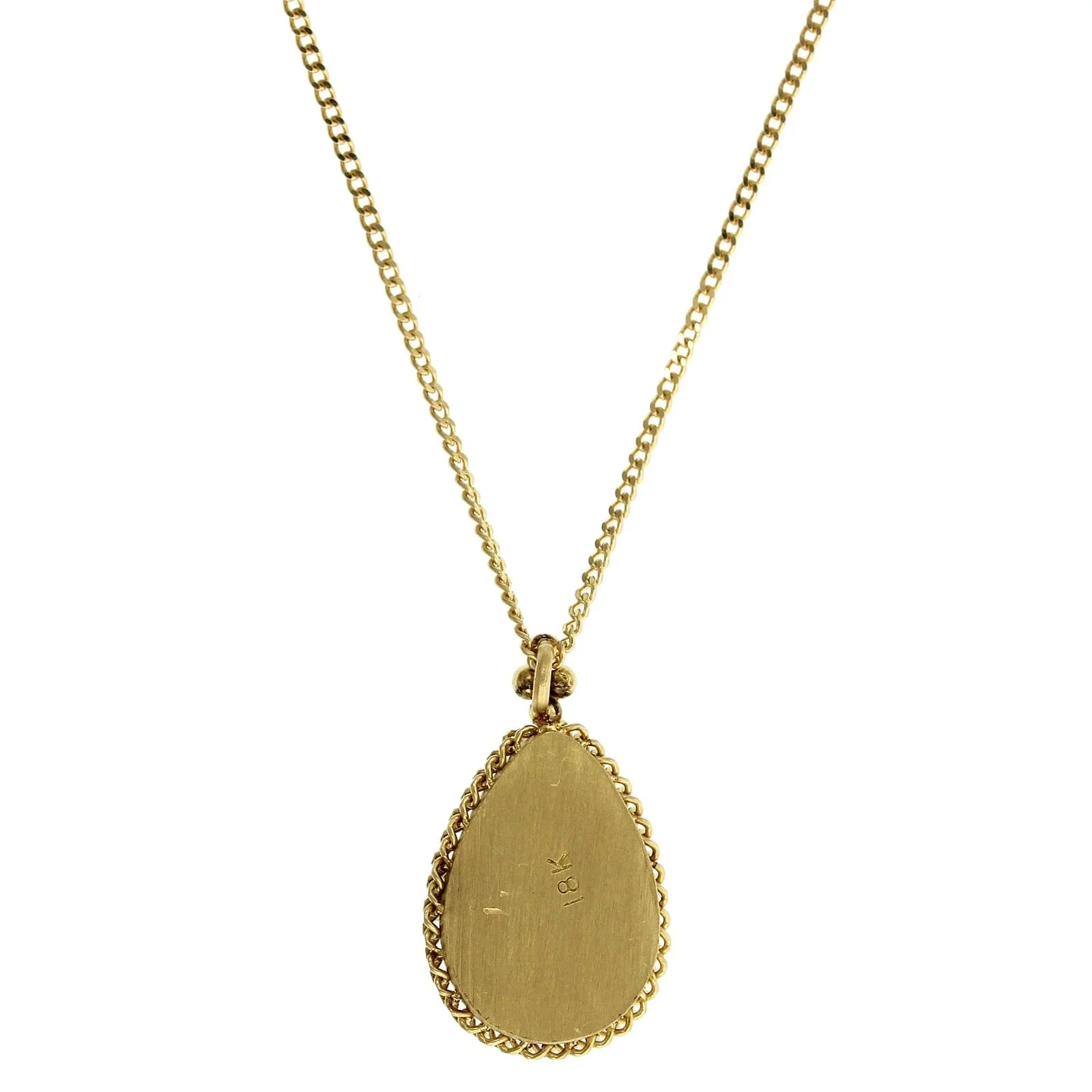 Amali 18K Yellow Gold Pear Shape Emerald Pendant - Image 2