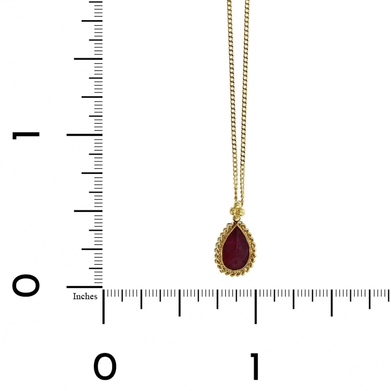 Amali 18K Yellow Gold Pear Shape Ruby Pendant - Image 4