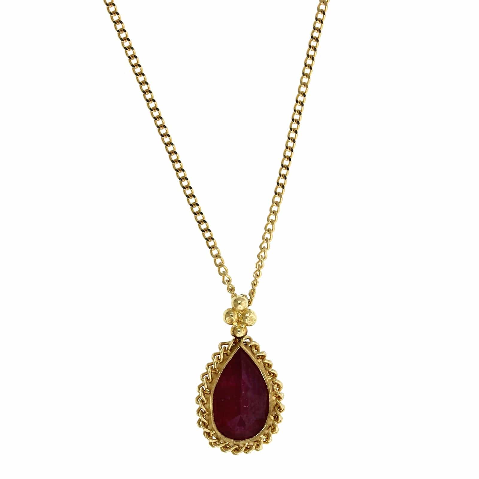 Amali 18K Yellow Gold Pear Shape Ruby Pendant - Image 5