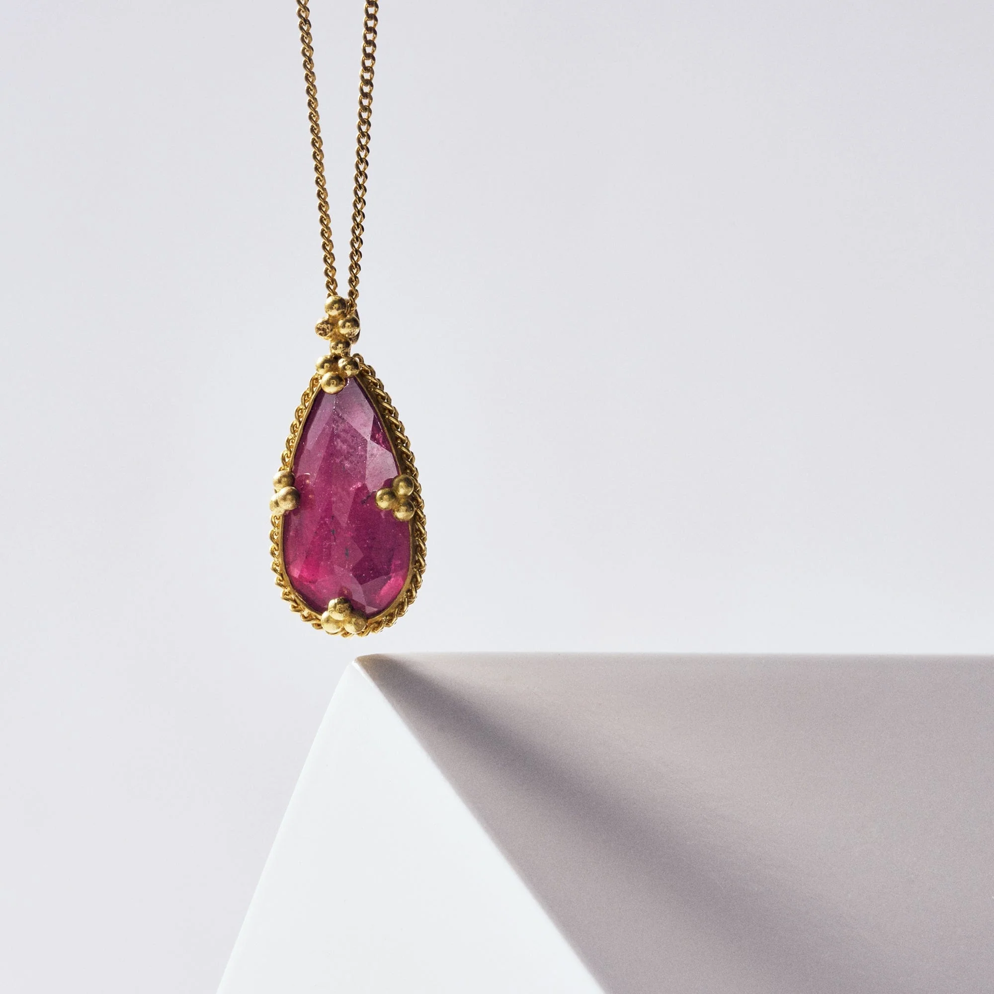 Amali 18K Yellow Gold Pear Shaped Tourmaline Pendant - Image 2