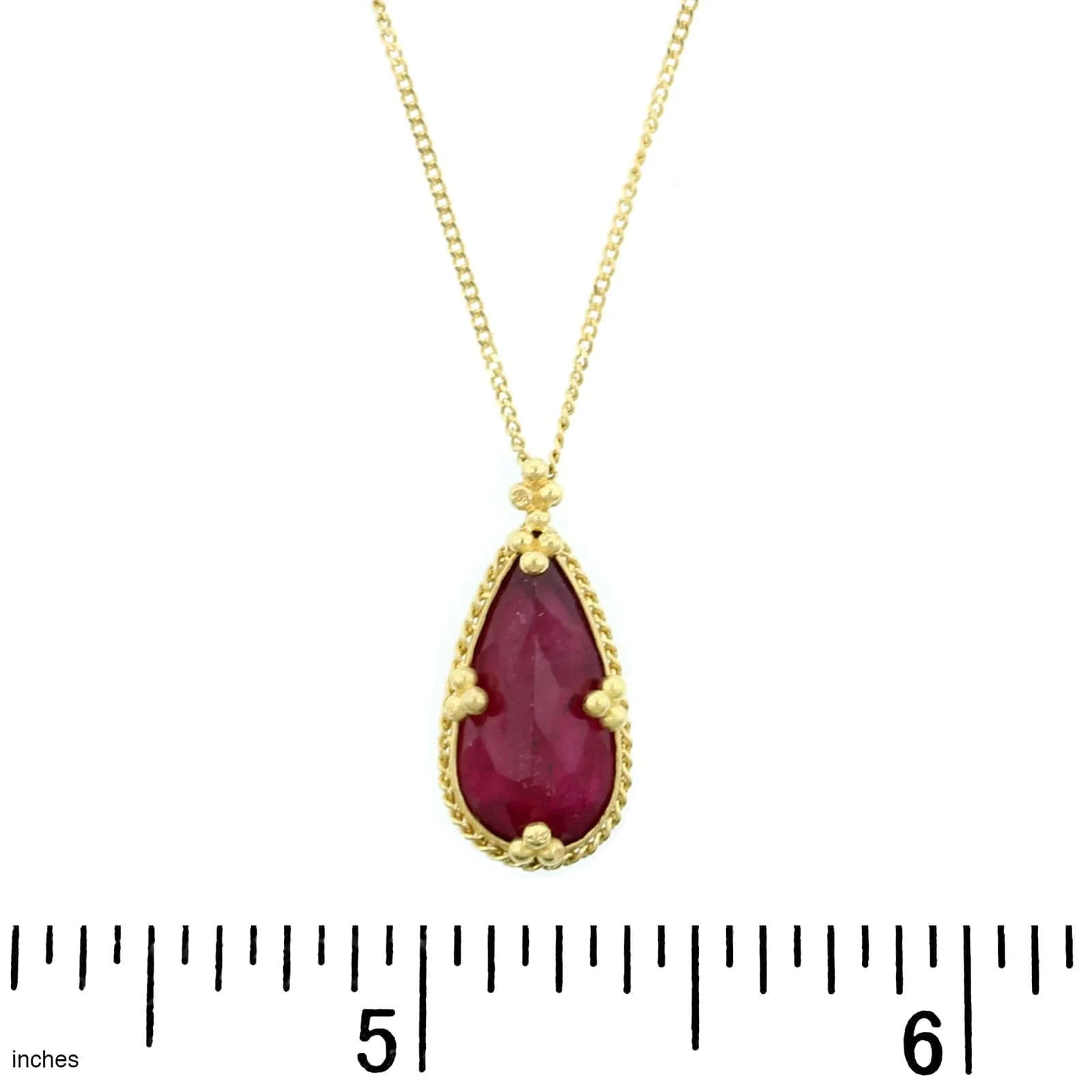 Amali 18K Yellow Gold Pear Shaped Tourmaline Pendant - Image 3