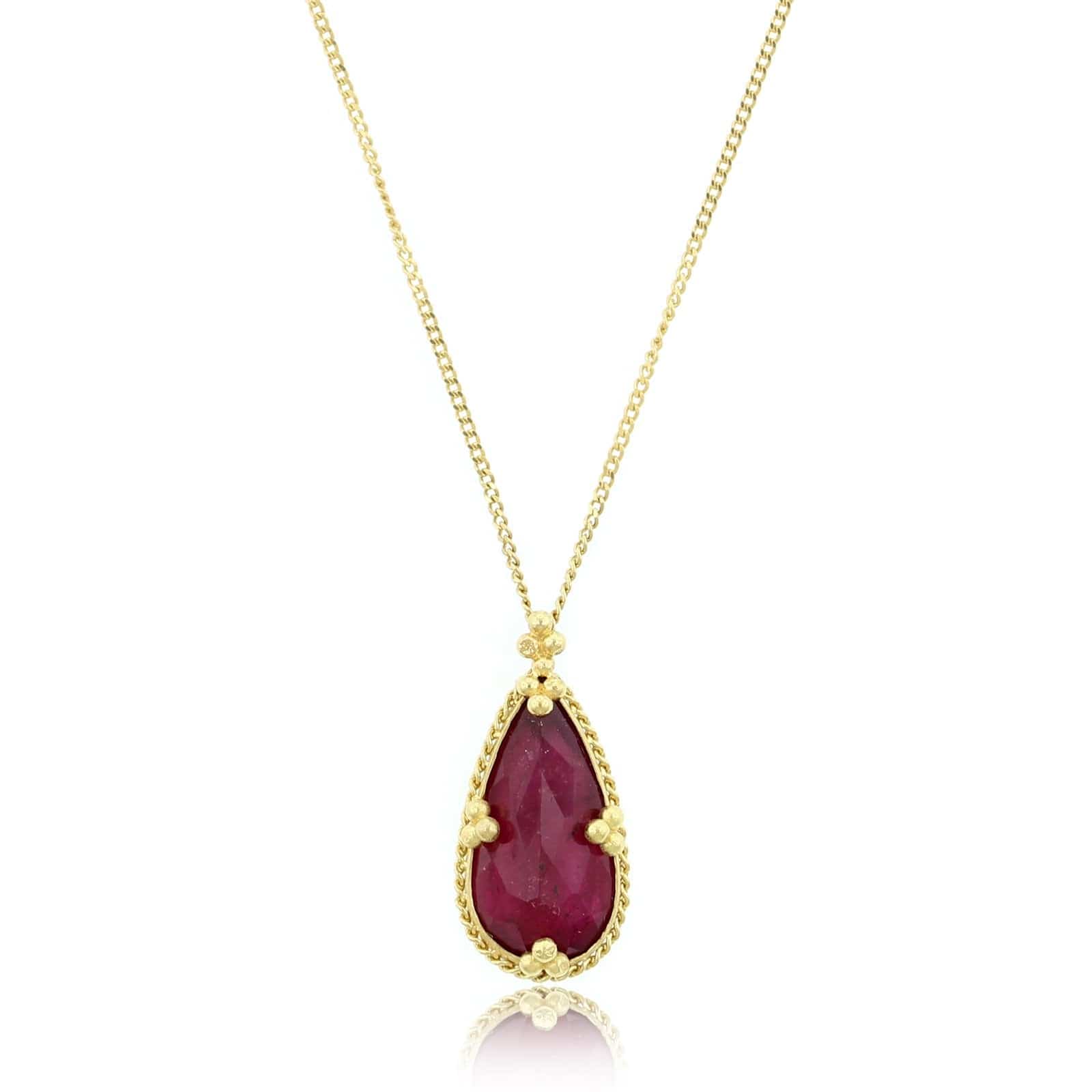 Amali 18K Yellow Gold Pear Shaped Tourmaline Pendant - Image 4