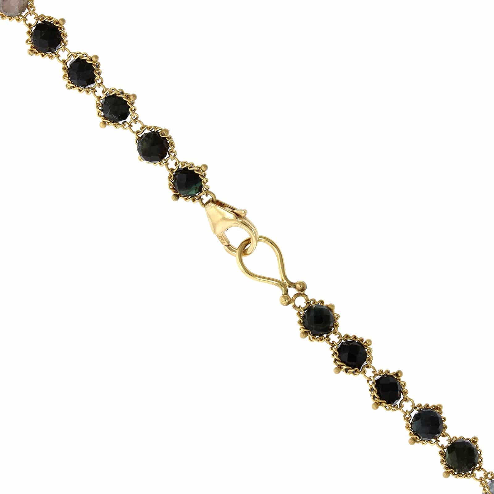 Amali 18K Yellow Gold Round Multi Colored Tourmaline Necklace - Image 3
