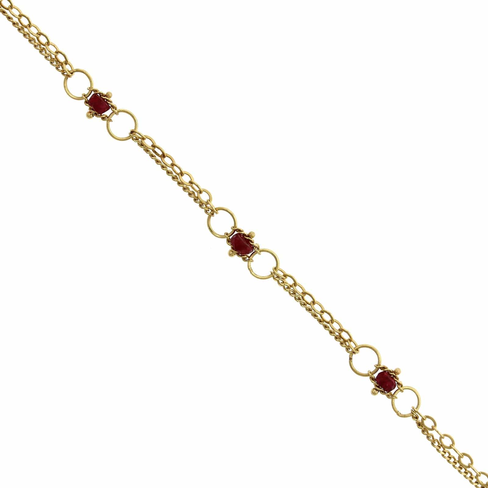 Amali 18K Yellow Gold Ruby Bead Bracelet - Image 2
