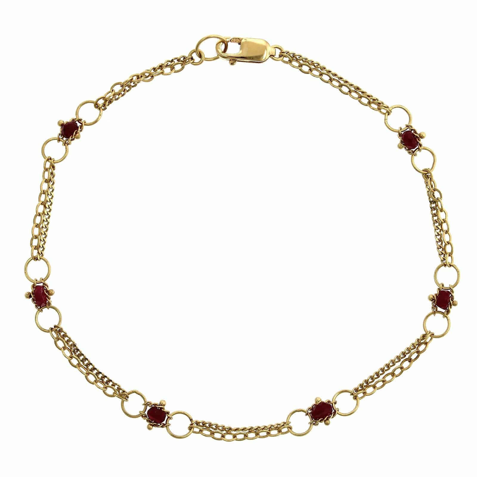 Amali 18K Yellow Gold Ruby Bead Bracelet - Image 3