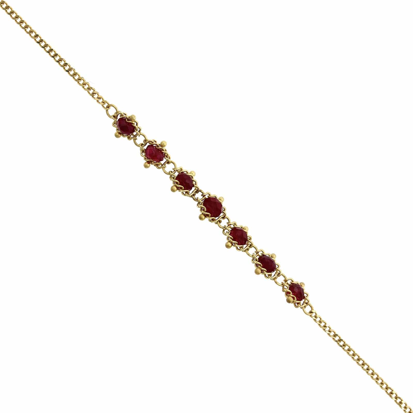 Amali 18K Yellow Gold Ruby Bead Bracelet - Image 2