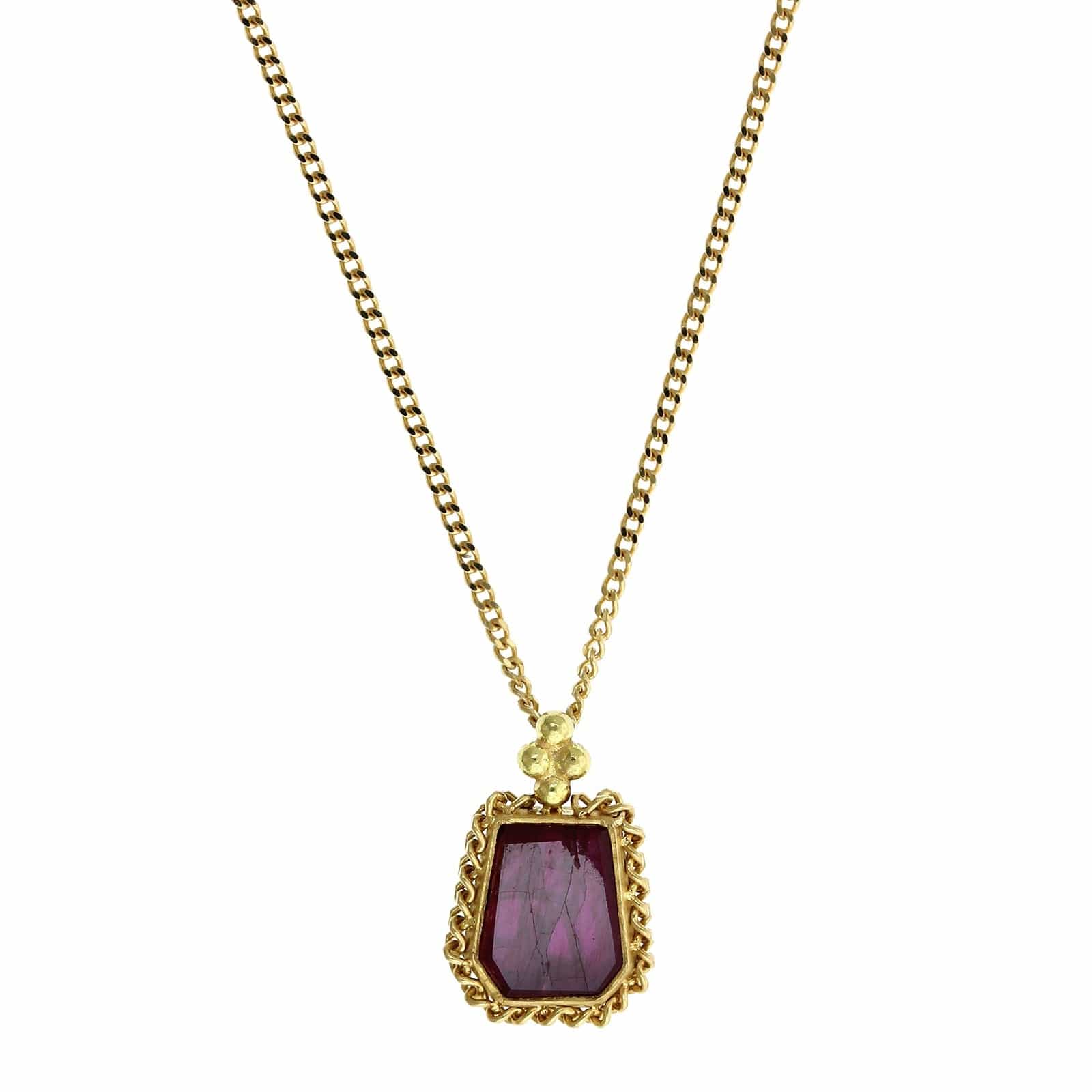 Amali 18K Yellow Gold Ruby Pendant - Image 4