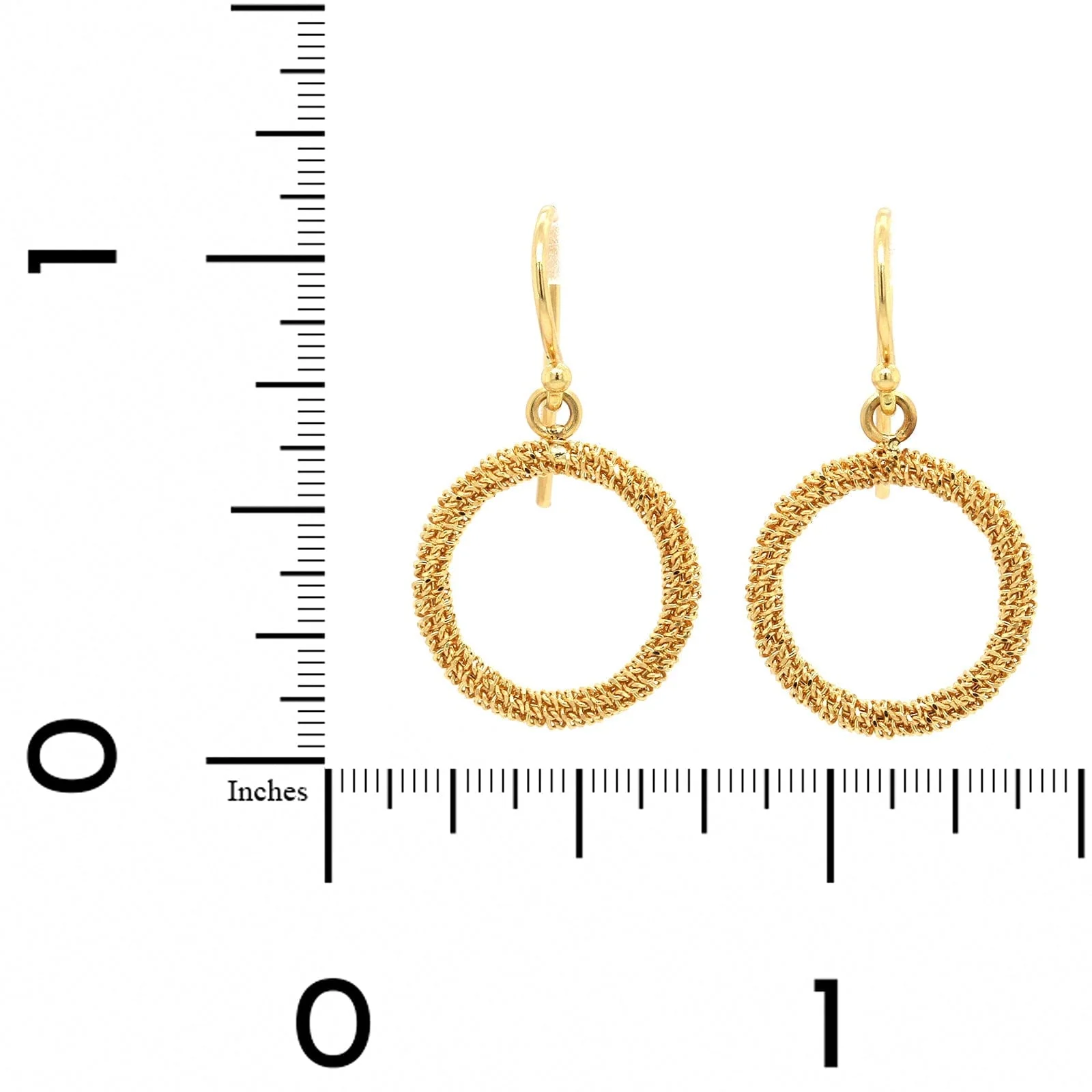 Amali 18K Yellow Gold Stardust Circle Drop Earrings - Image 2